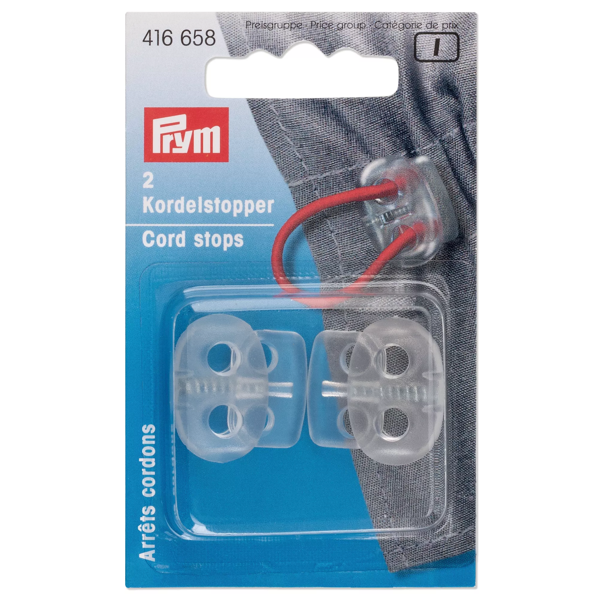 Topes para cordones Tanca, 2 agujeros, transparente