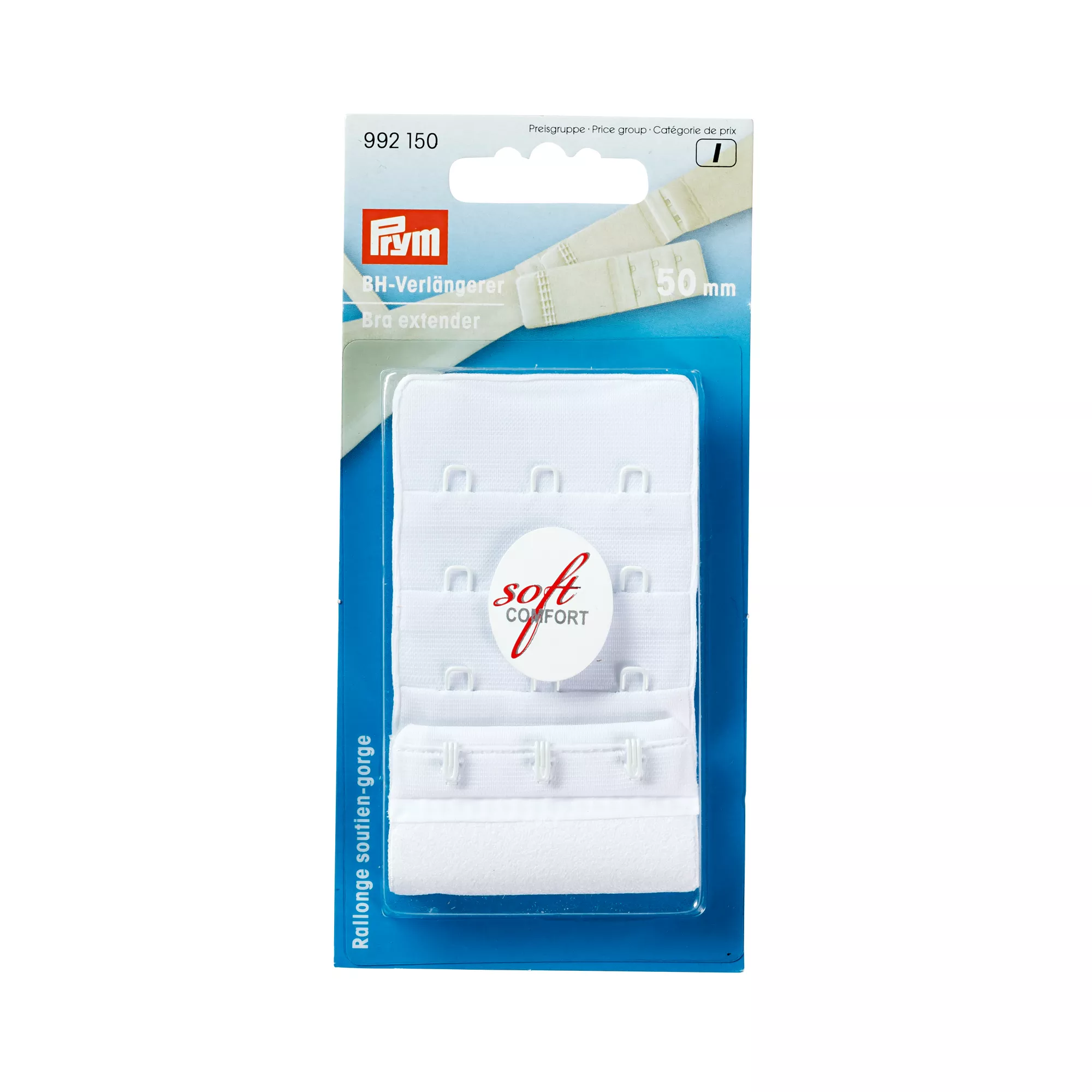 Allarga reggiseno, 3x3 ganci, 50mm, bianco