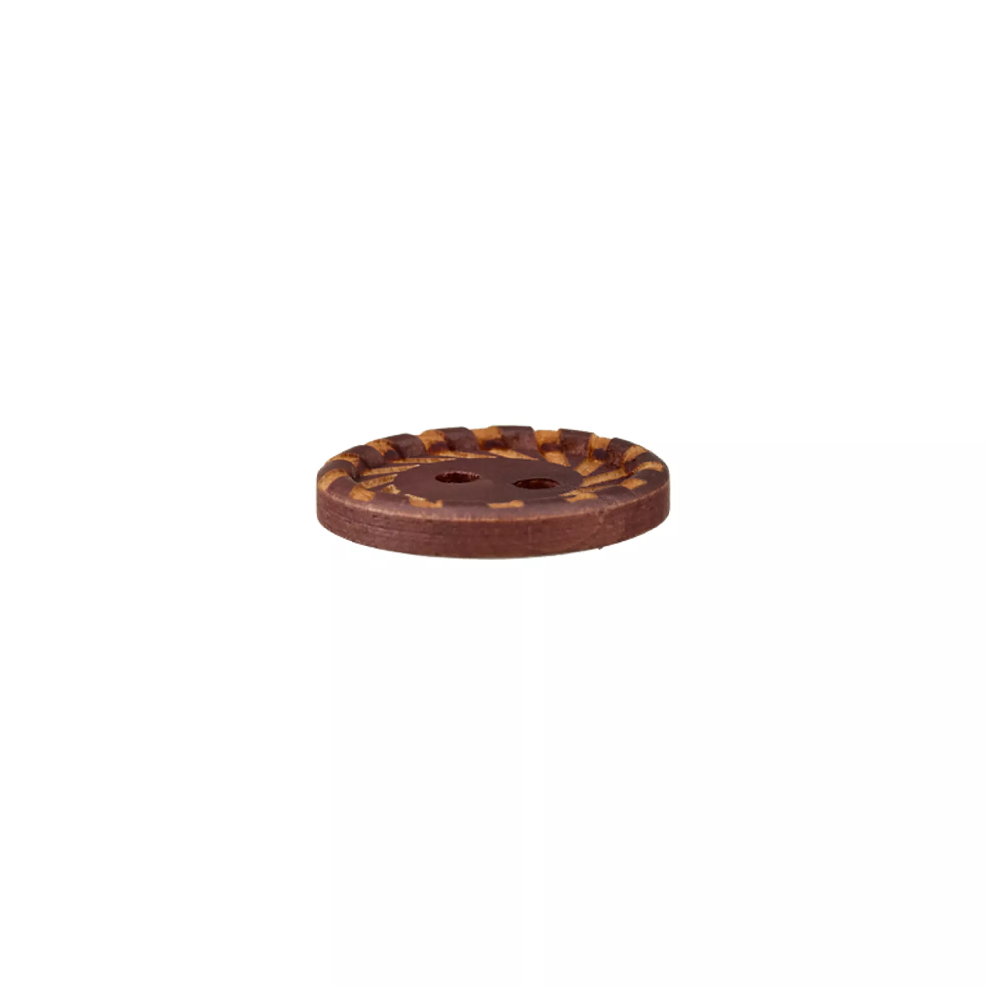 Bouton bois 2-trous, bord à motifs