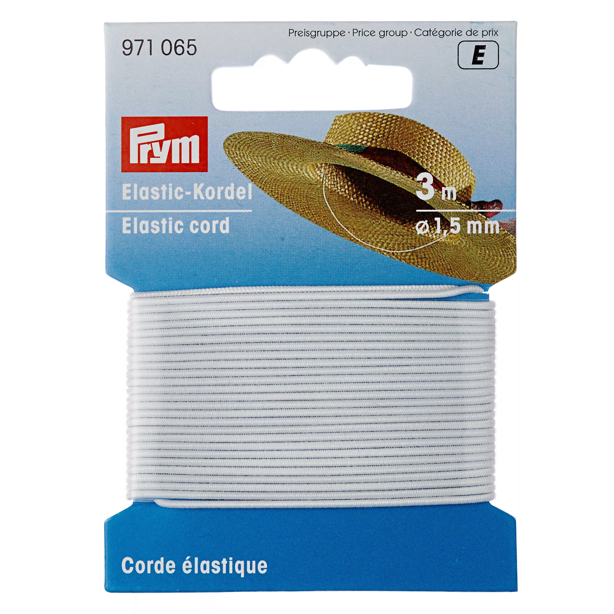 Cordoncino elastico, 1,5mm, bianco, 3m