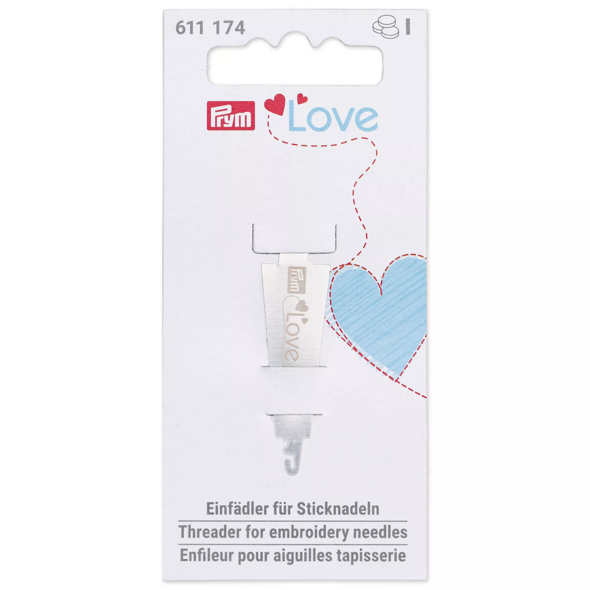 Needle threader Prym Love, silver-coloured