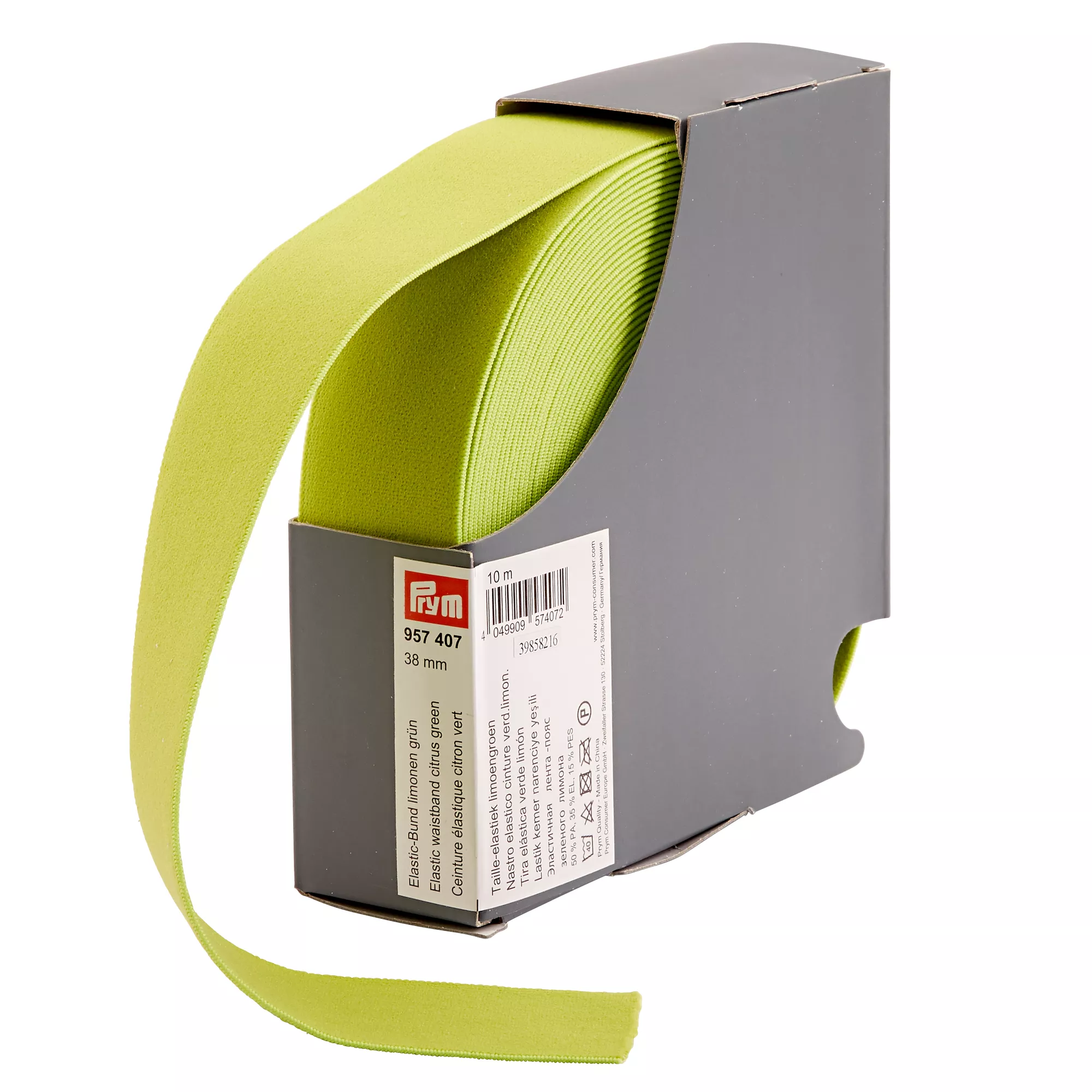 Tira elástica, 38mm, verde limón