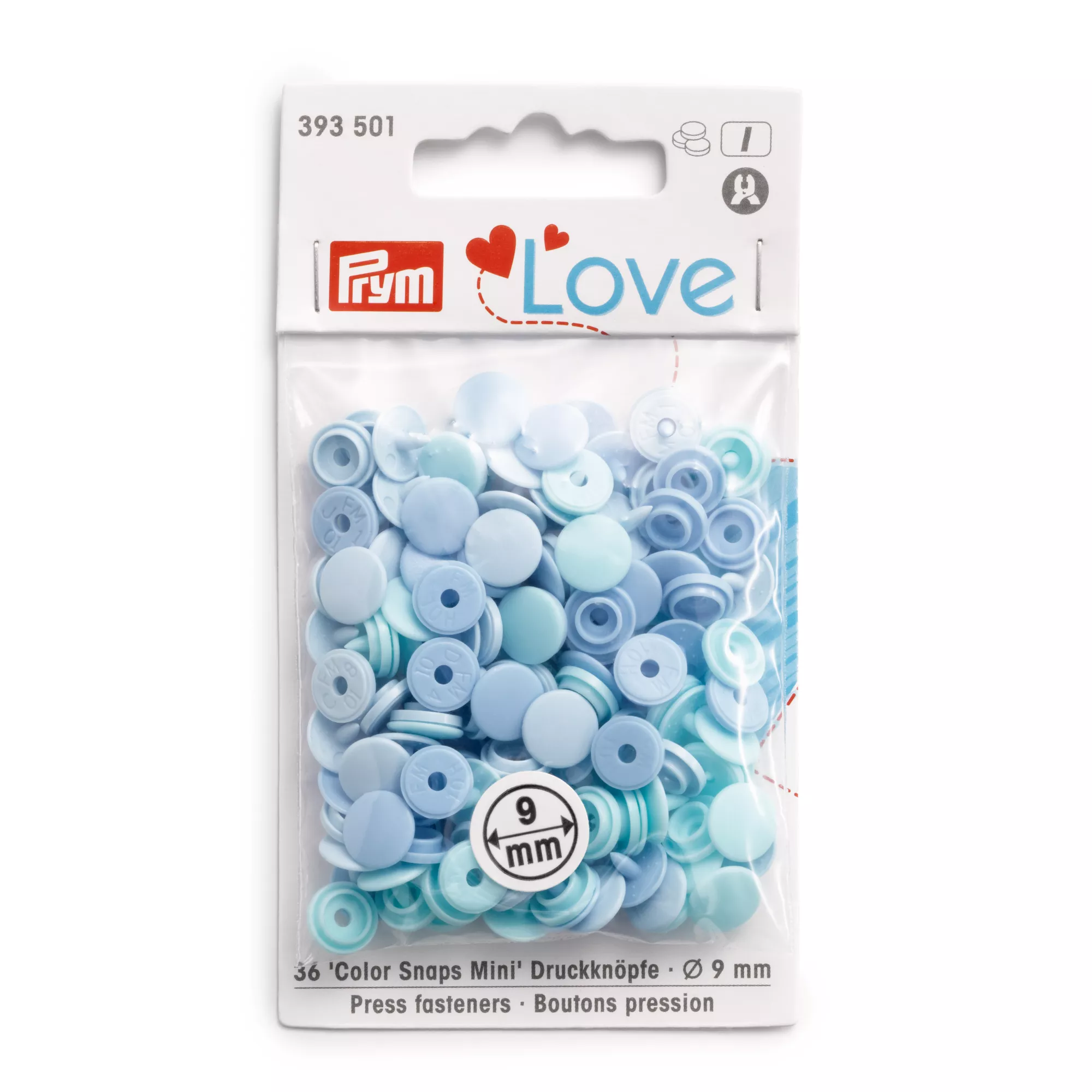 Botones de presión Color Snaps Mini, Prym Love, 9mm, azul claro
