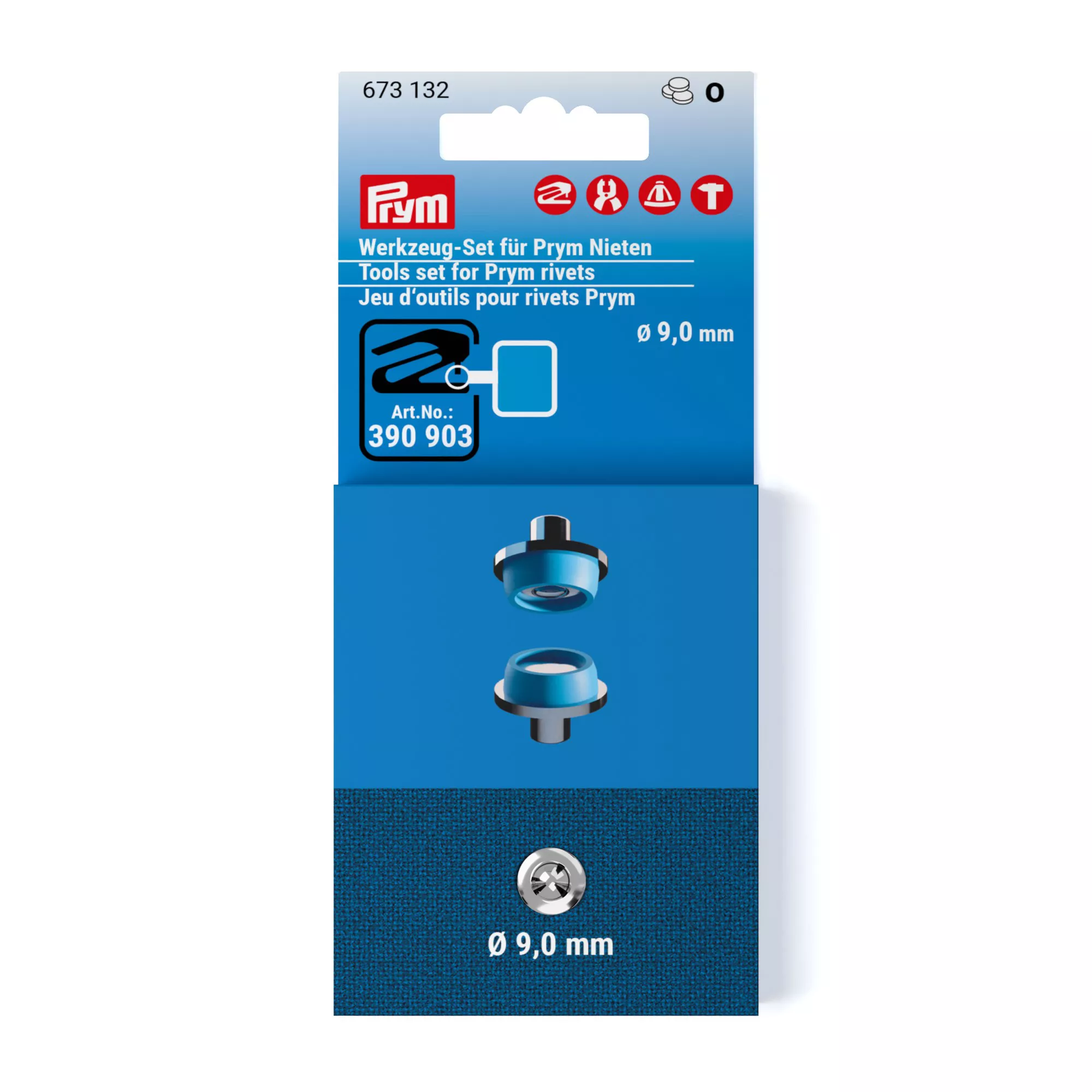 Set di attrezzi per rivetti Prym, 9mm