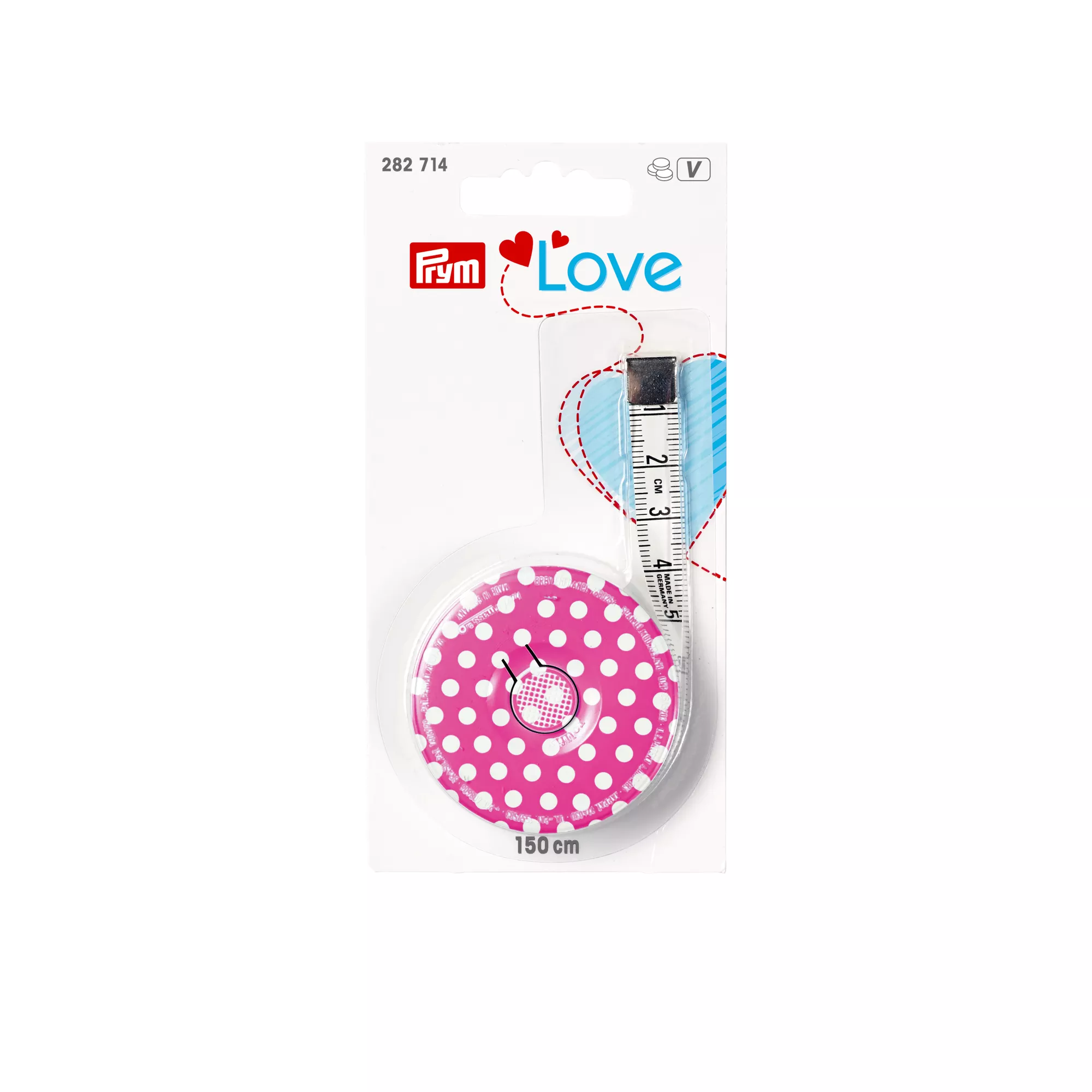 Cinta metrica automática Prym Love, fucsia, 150cm