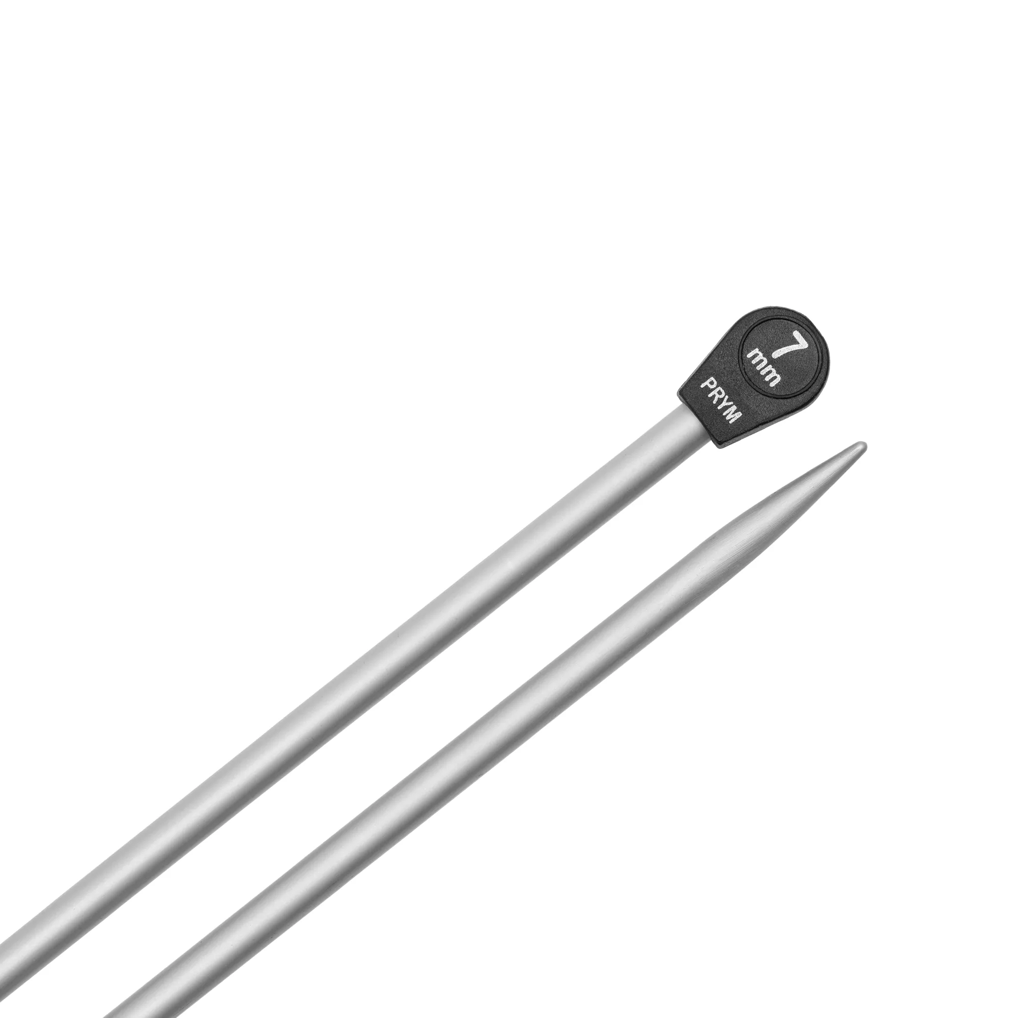 Ferri maglia con pomoli, alluminio, 35cm, 7,00mm, grigio