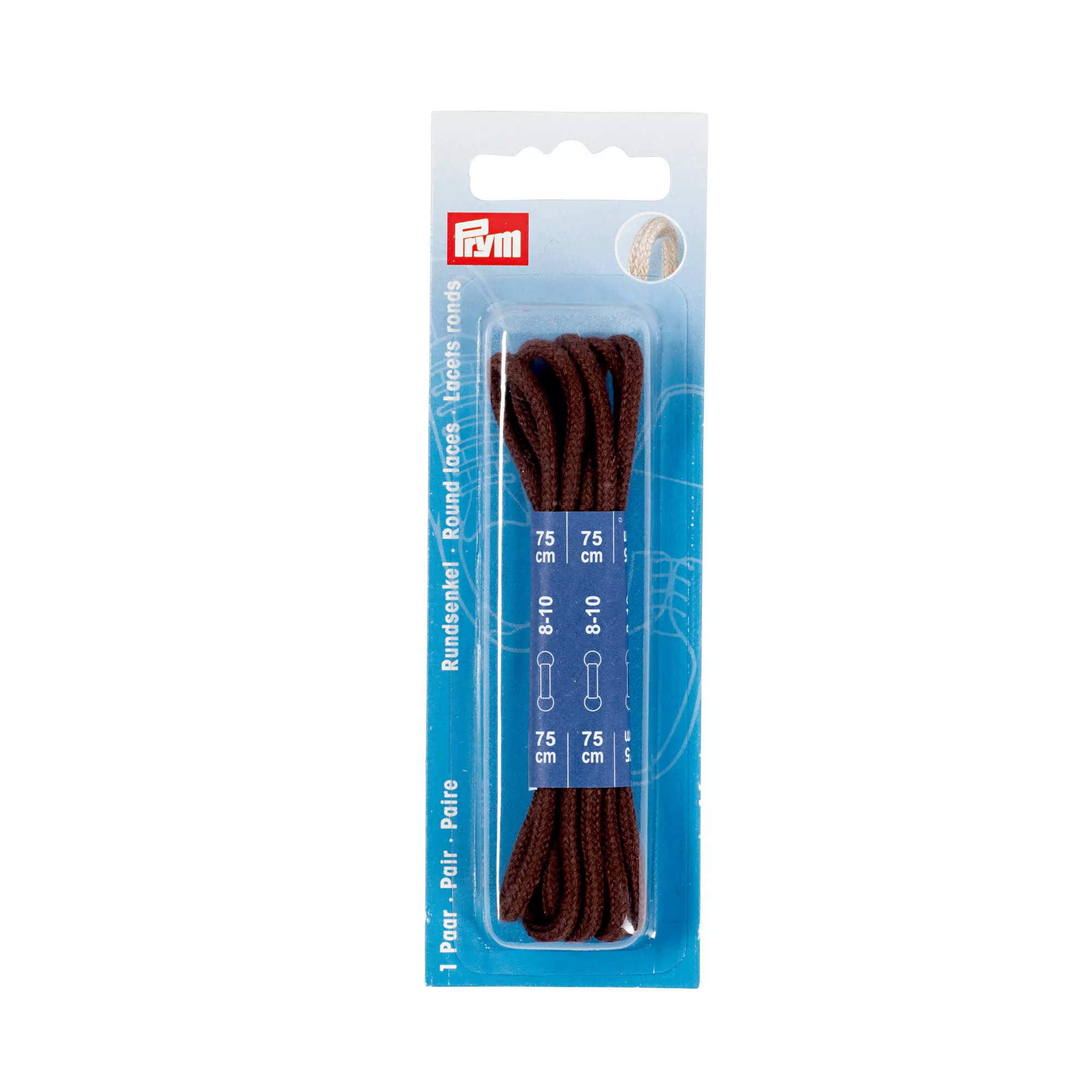Cordones redondos, 3mmx75cm, marrón