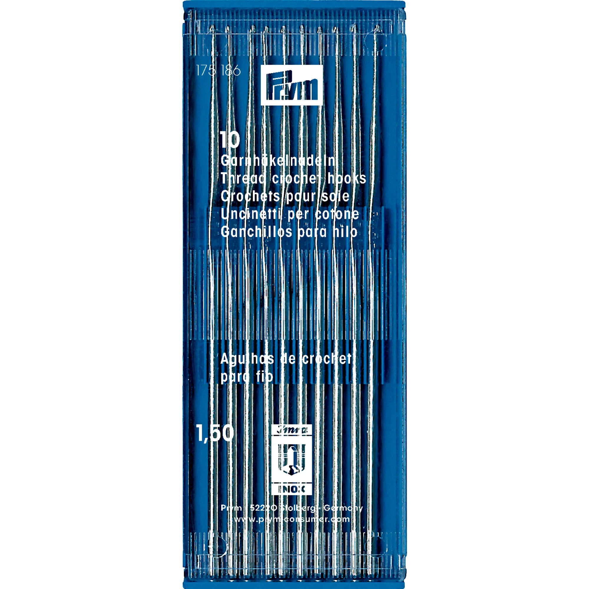 Crochet hook without cap, 1.50mm, silver-coloured