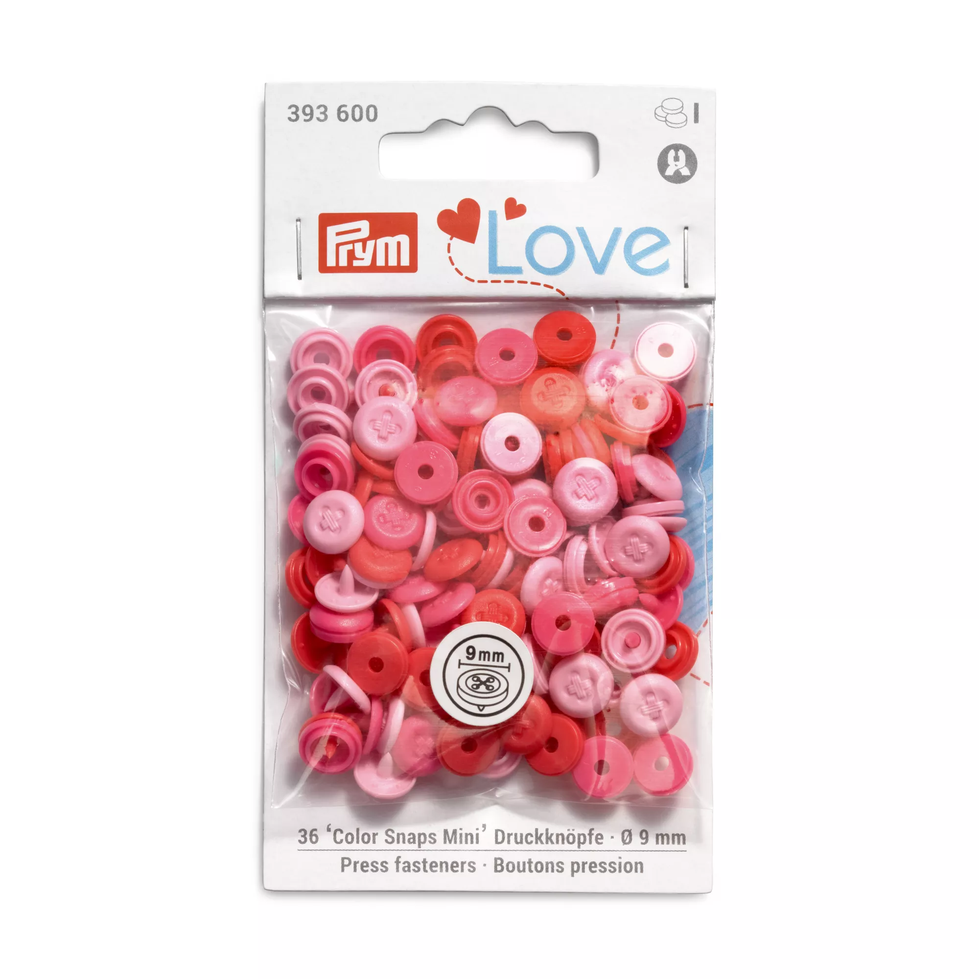 Press fasteners 'Color Snaps Mini', sew-on look, Prym Love, pale pink