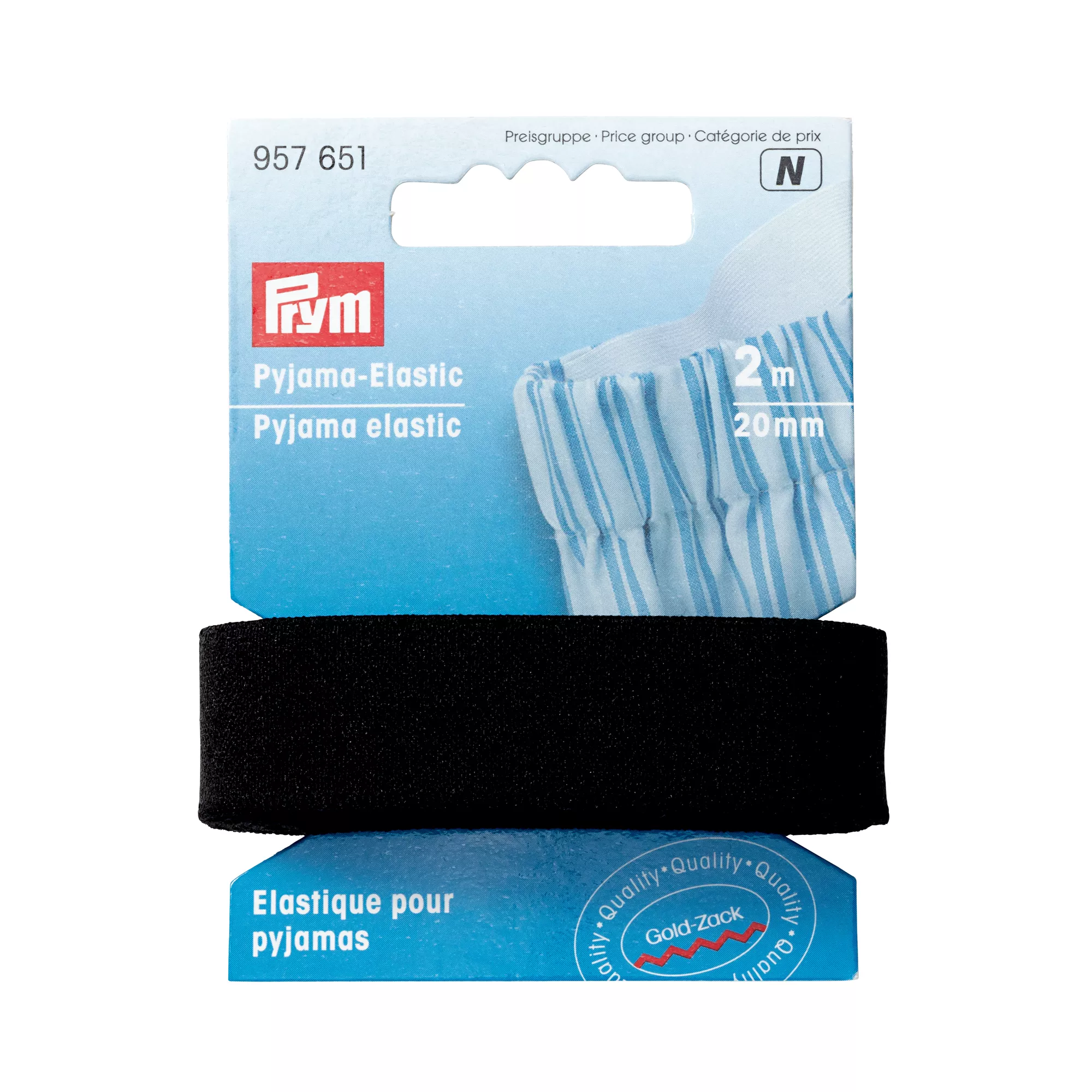 Elastico para pijamas, 20mm, negro, 2m