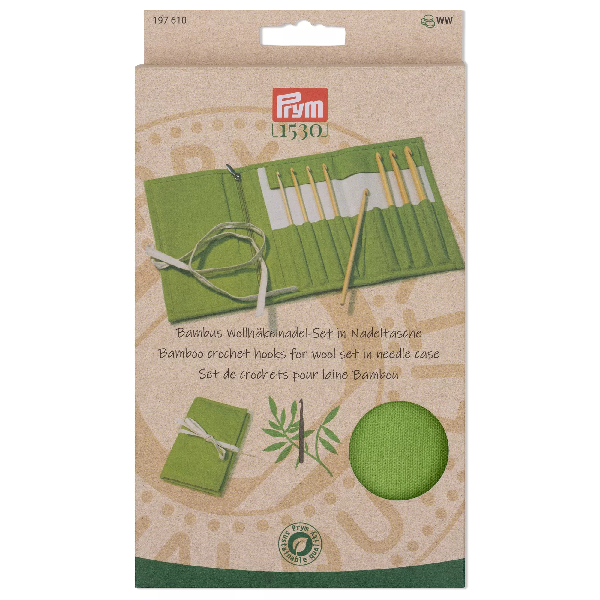 Set de ganchillos para lana Bambú, Prym 1530, 3,5-8,0mm