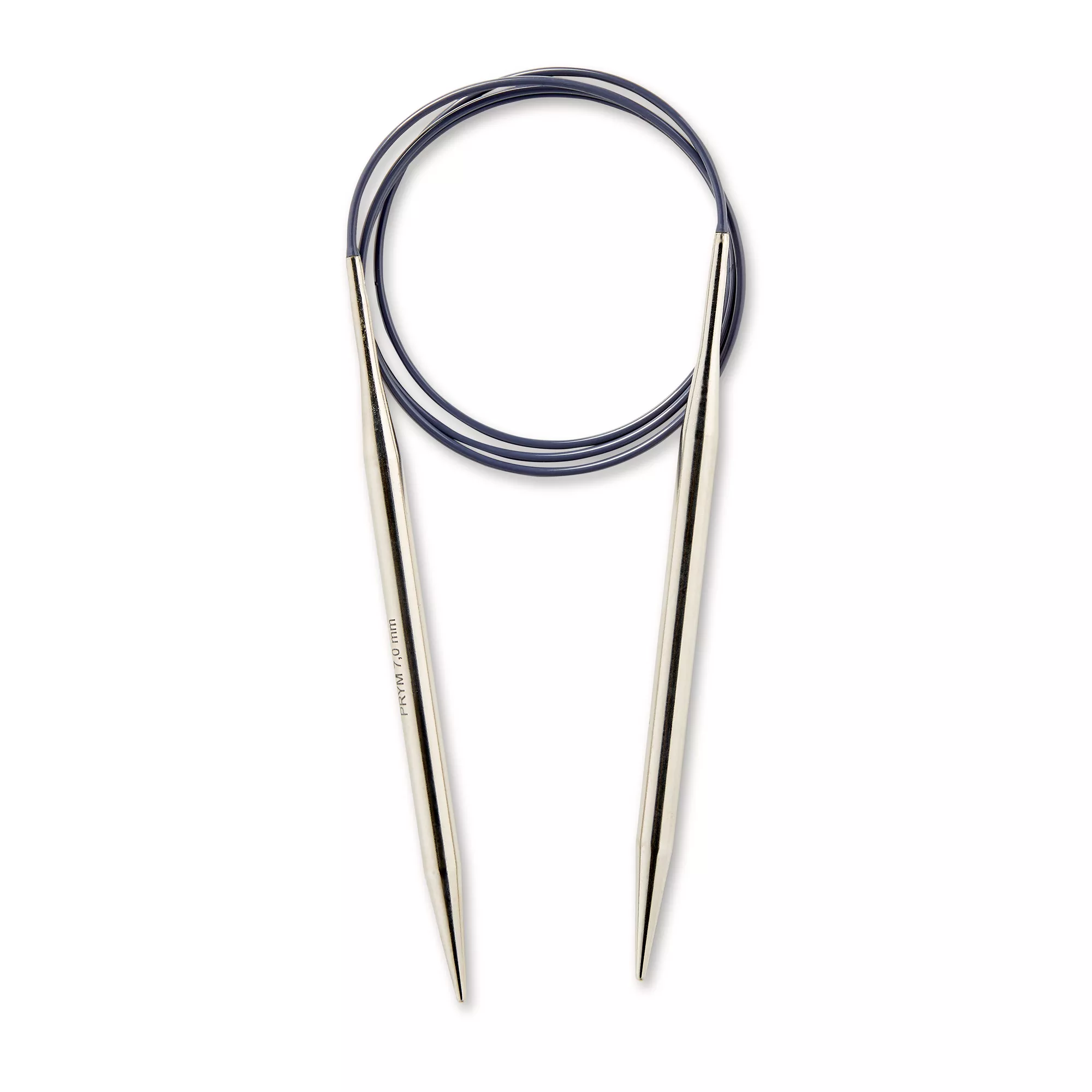 Circular knitting needles, 100cm, 7.00mm, silver-coloured