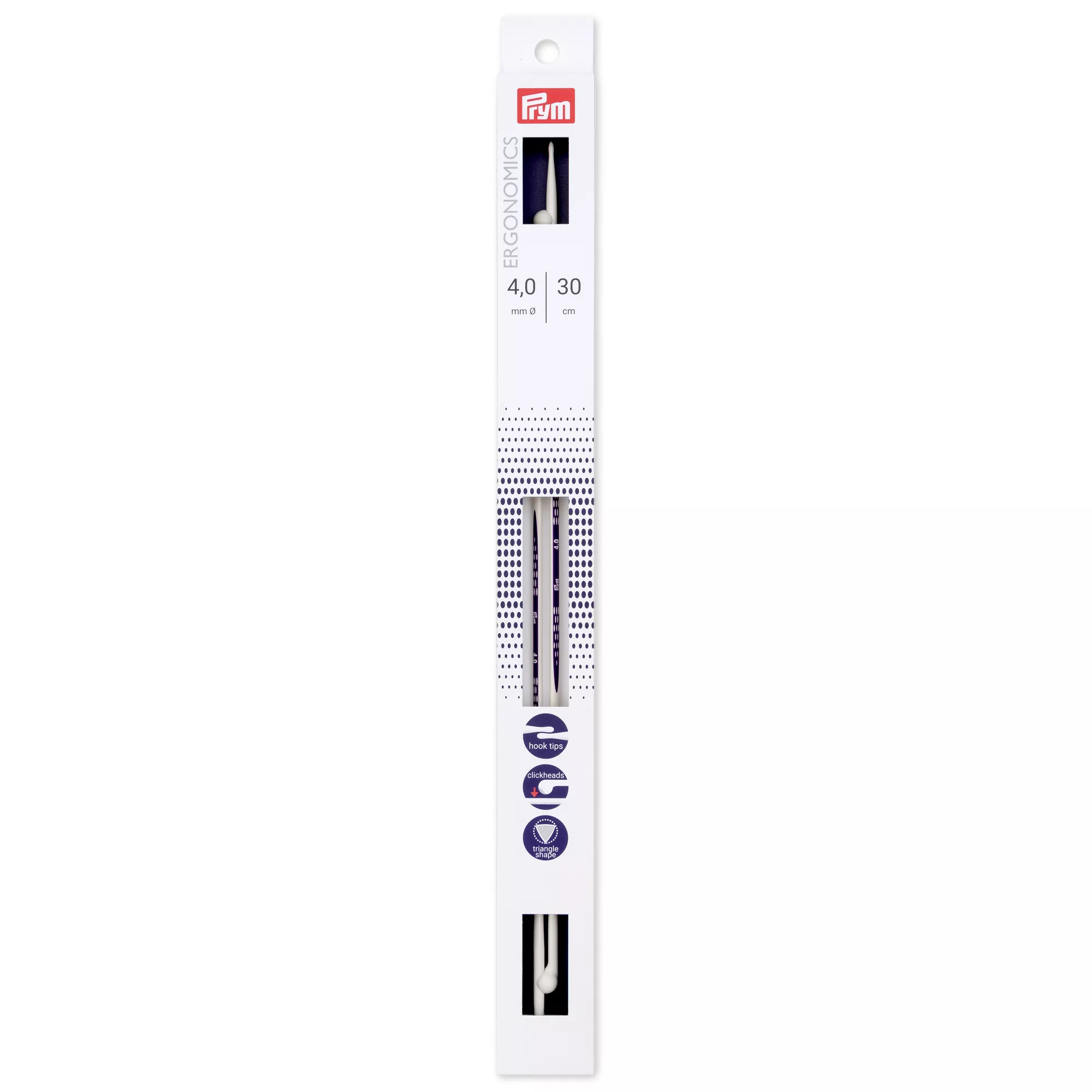 Single-pointed knitting needles prym.ergonomics, 30cm, 4.00mm