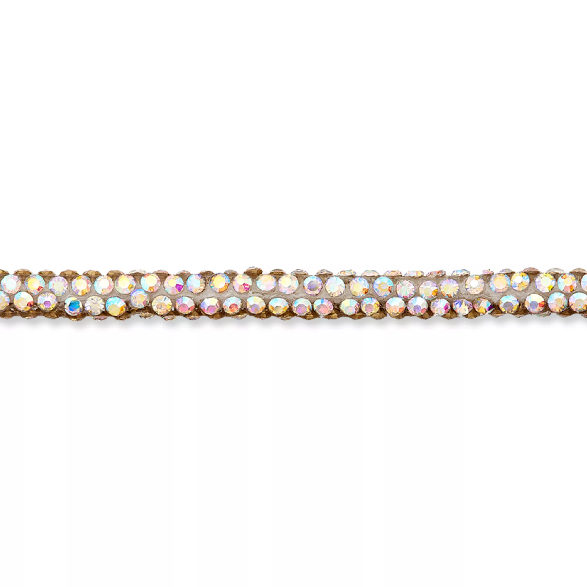 Rhinestone cord, 5mm, silver
