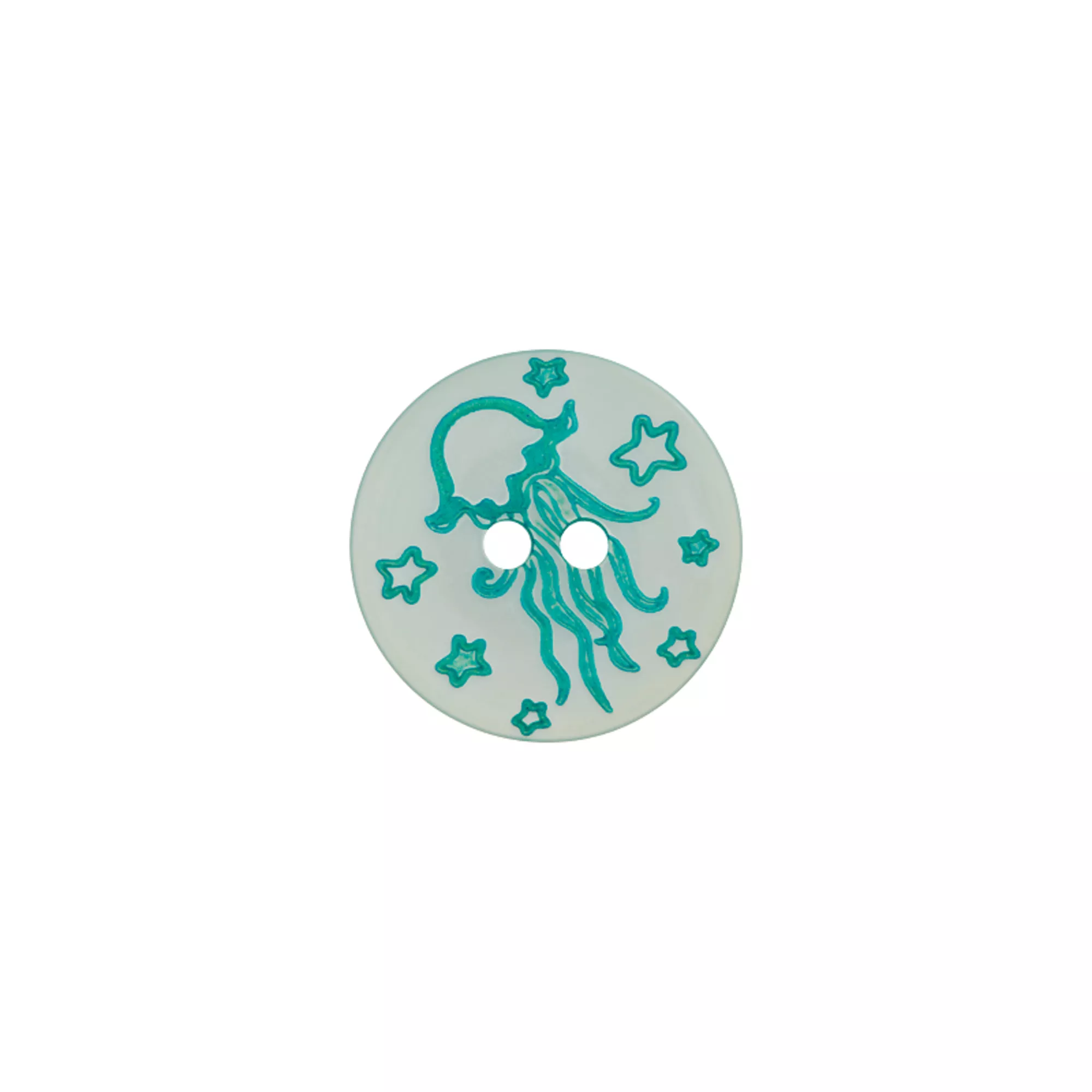 Polyester button 2-holes, Jellyfish