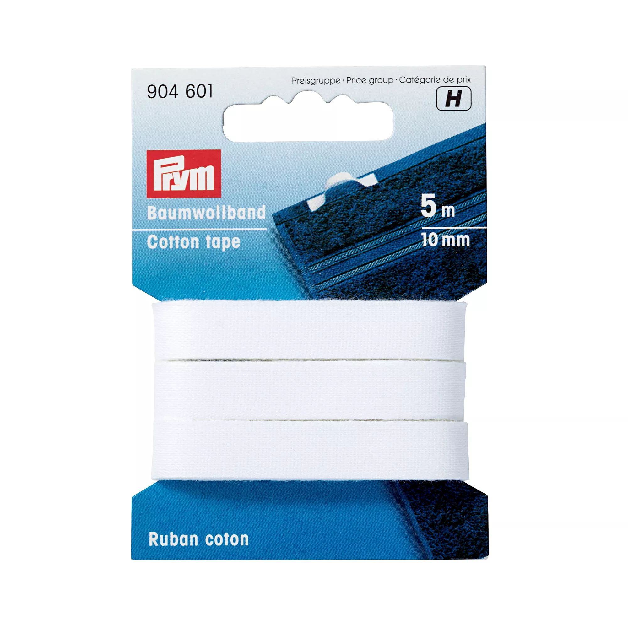 Cotton ribbon, 10mm, white