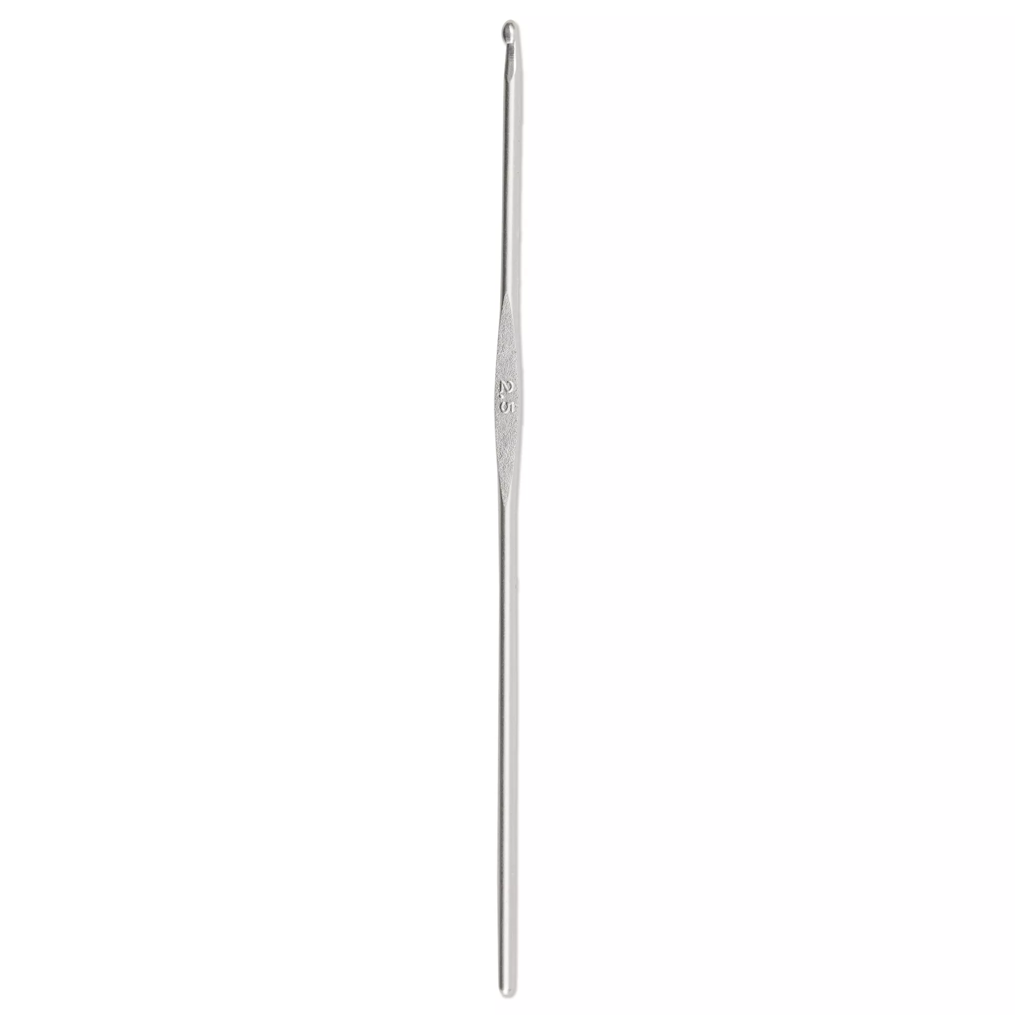 Ganchillo para lana sin mango, 14cm, 2,50mm, plateado
