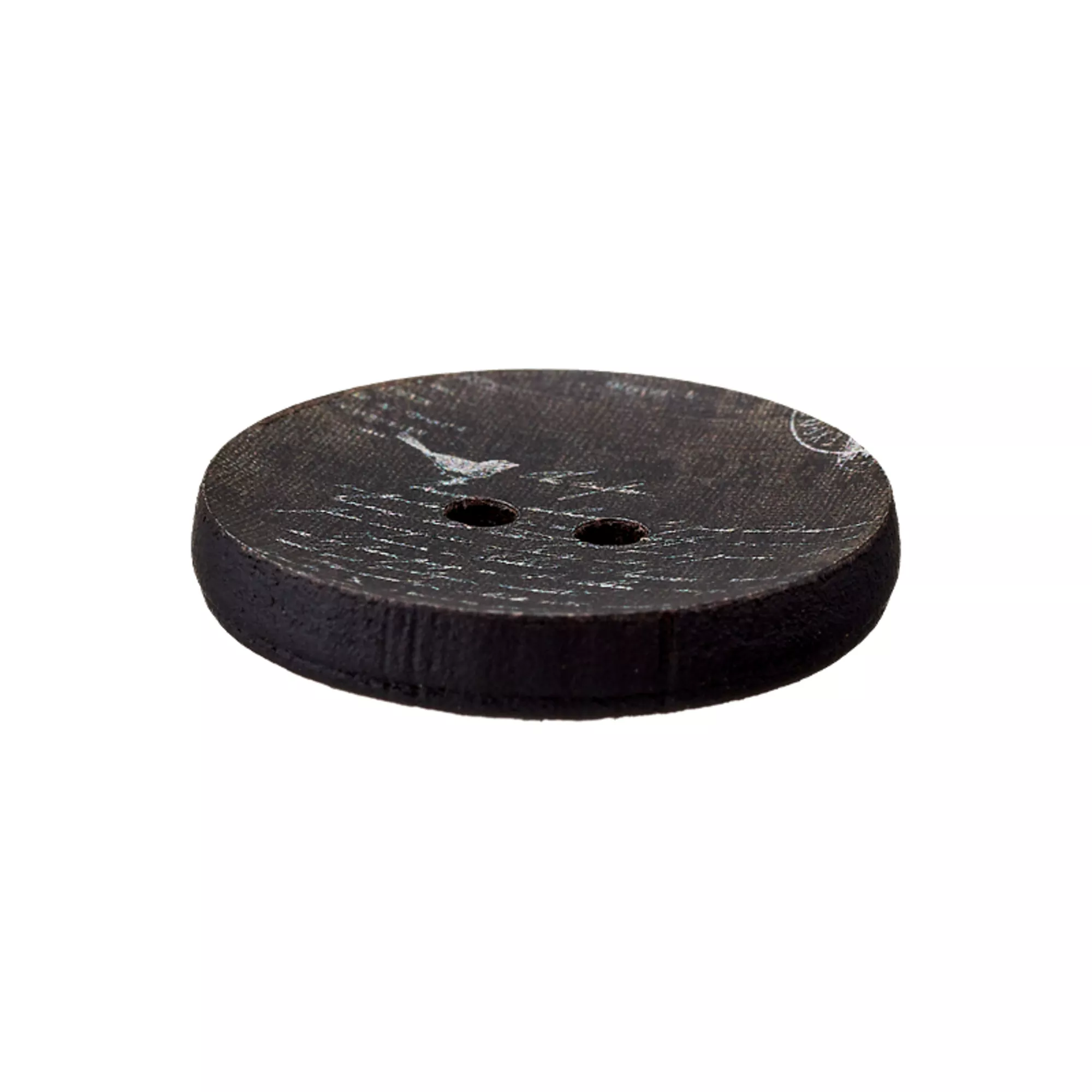 Leather button 2-holes, recycled