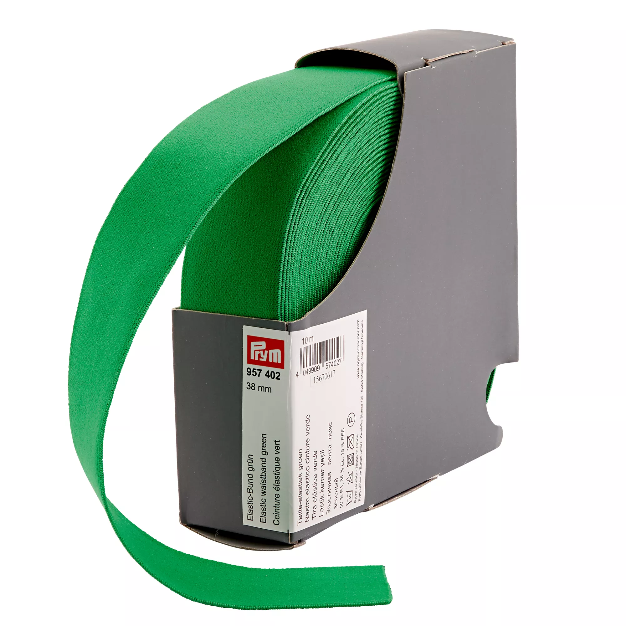 Tira elástica, 38mm, verde