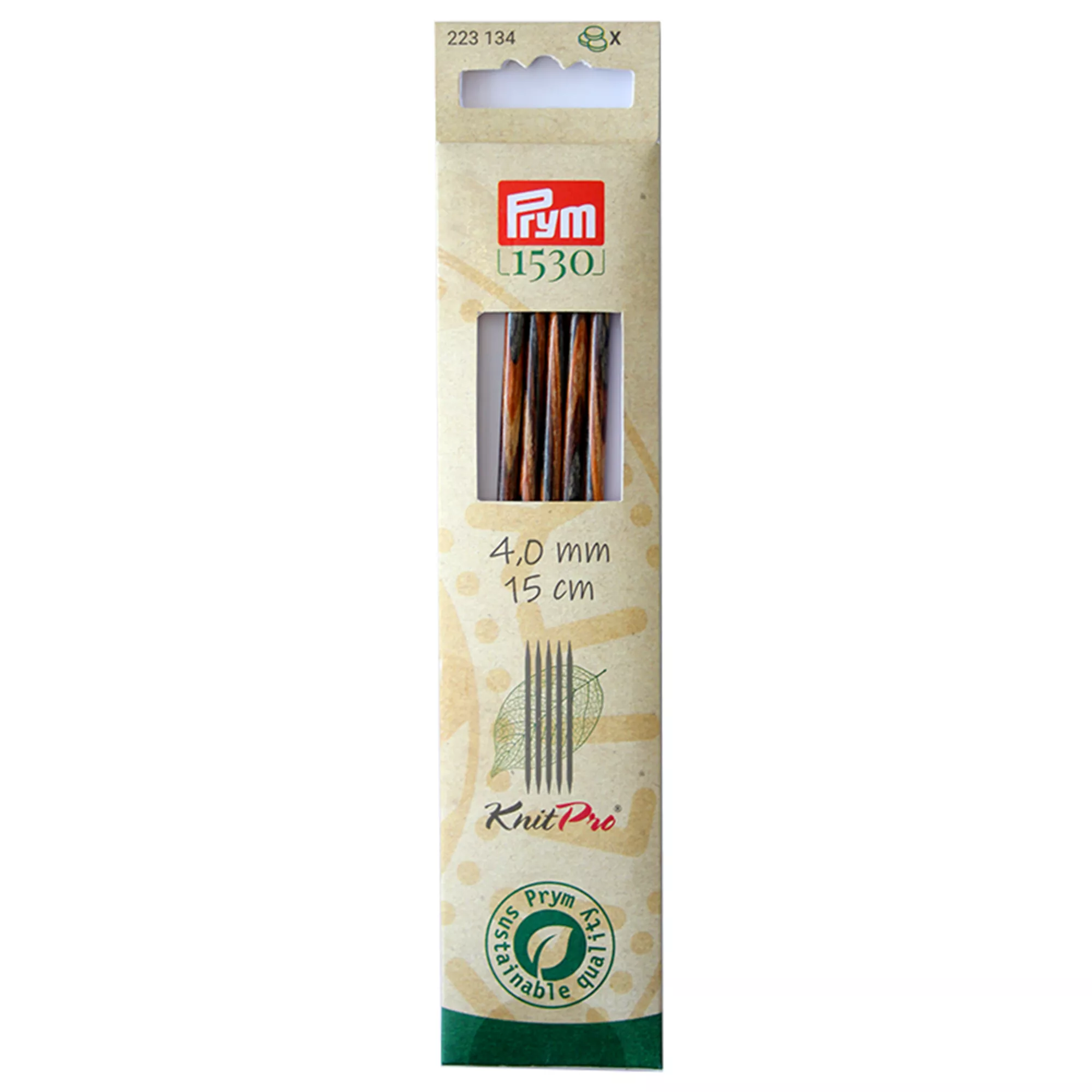 Double-pointed knitting needles, Natural, 15cm, 4.00mm