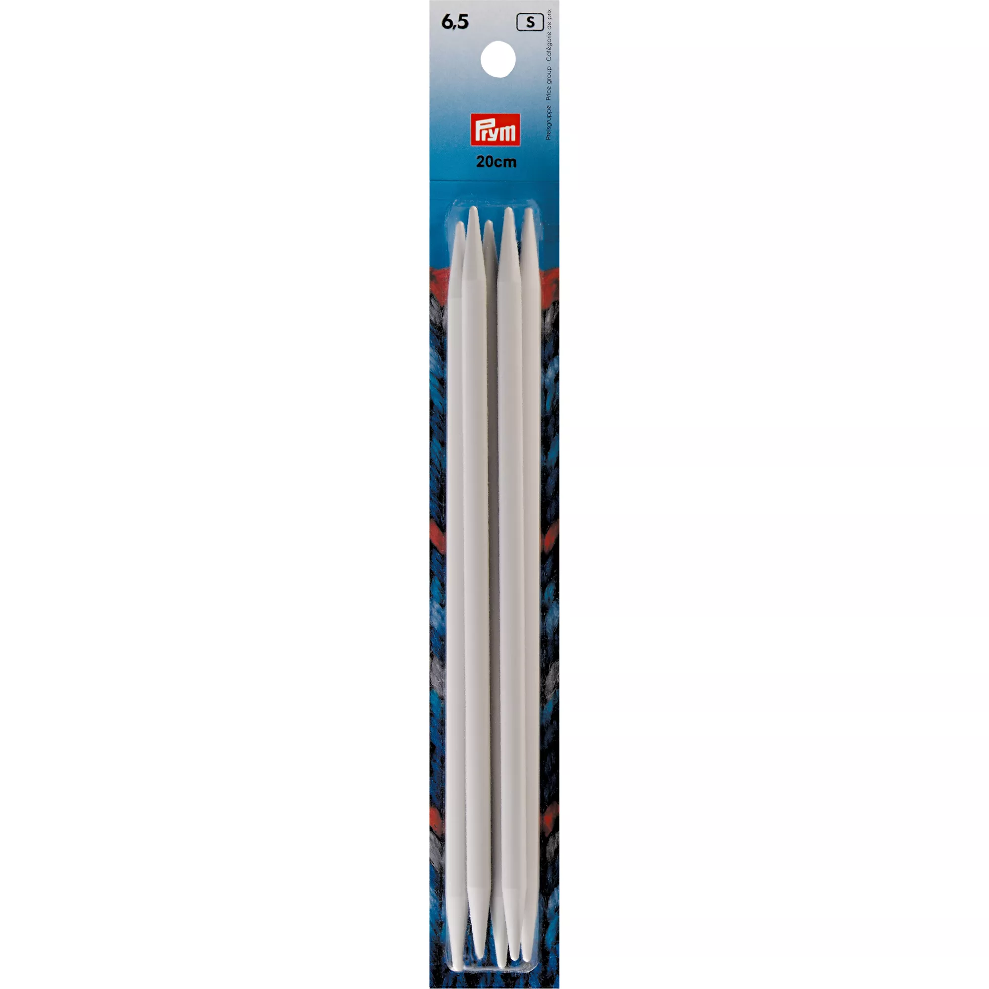 Double-pointed knitting needles, 20cm, 6.50mm, grey
