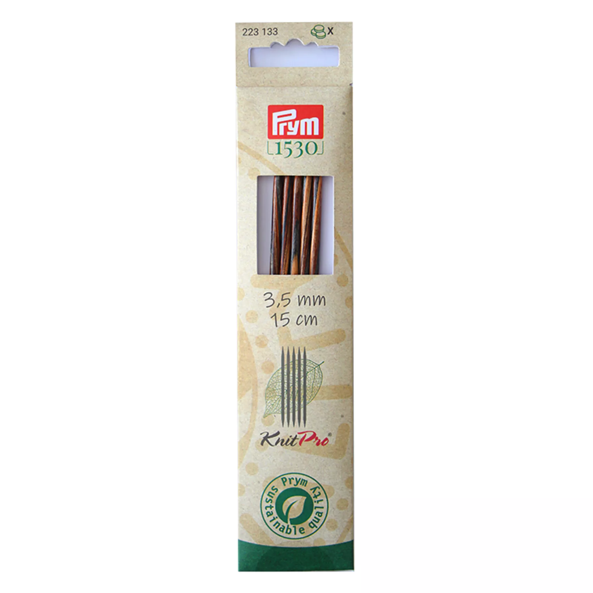 Double-pointed knitting needles, Natural, 15cm, 3.50mm