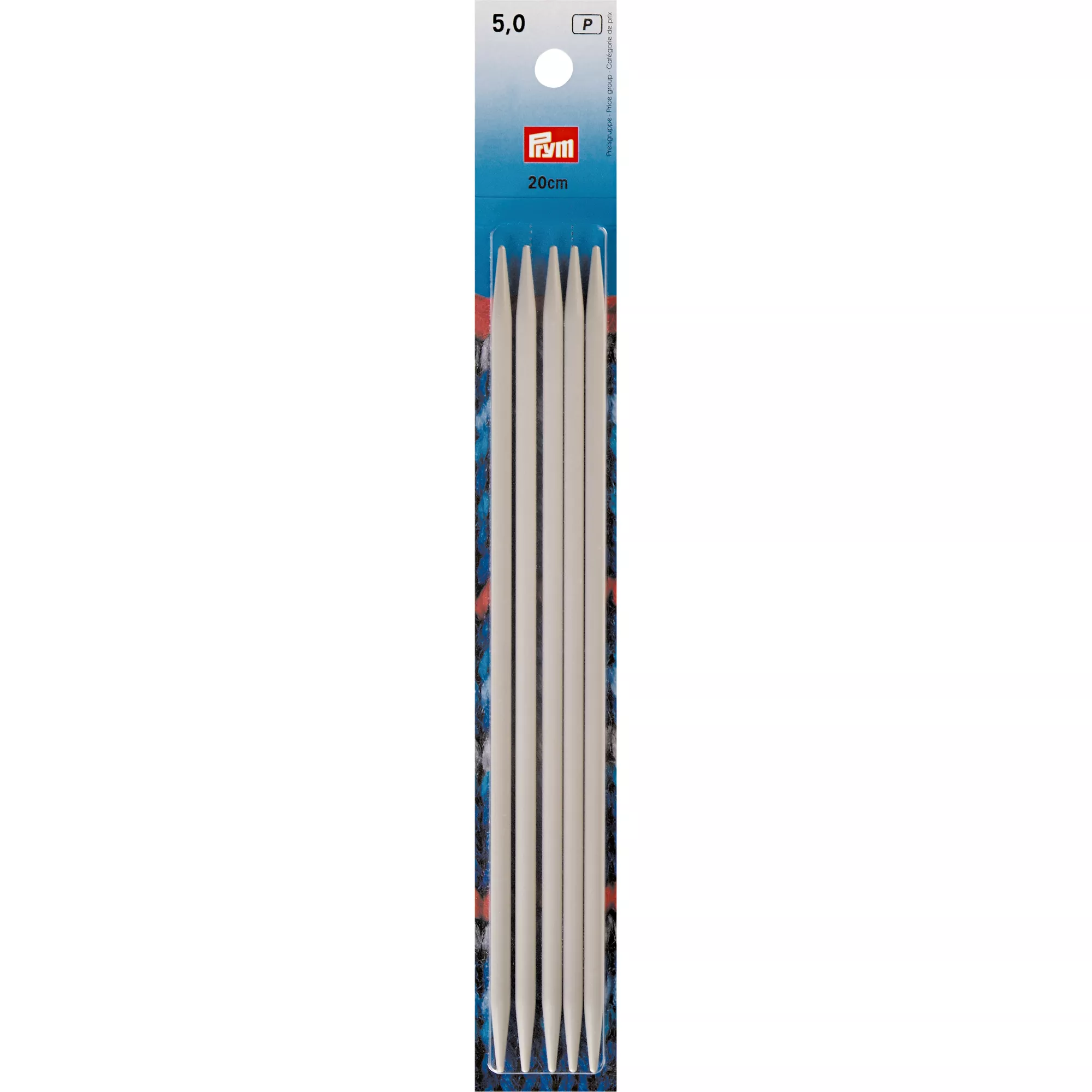 Double-pointed knitting needles, 20cm, 5.00mm, pearl grey