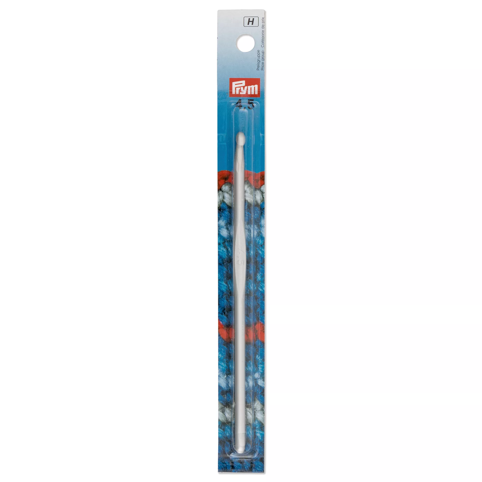 Wool crochet hooks without handle, 14cm, 4.50mm, grey