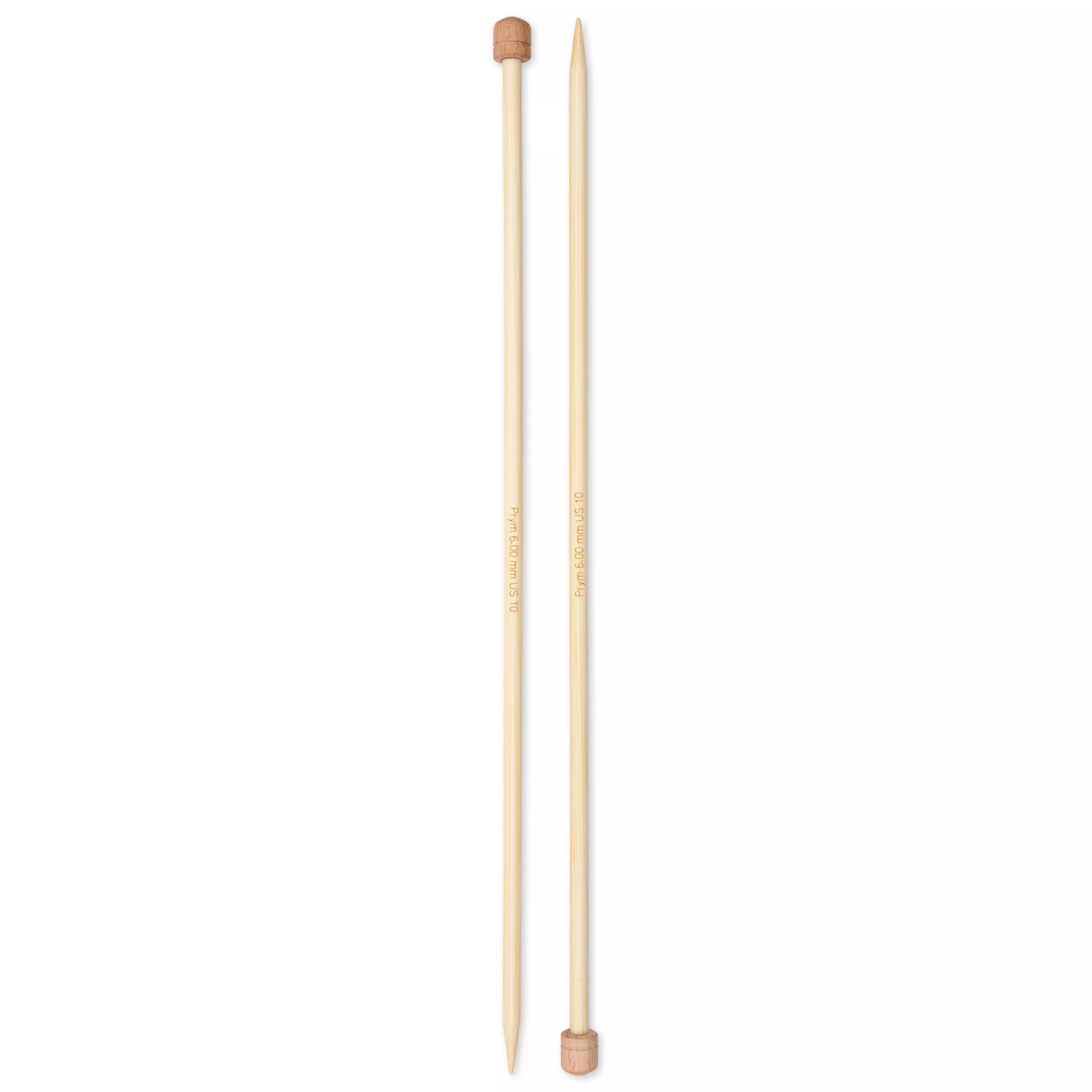 Single-pointed knitting needles Prym 1530, bamboo, 33cm, 6.00mm