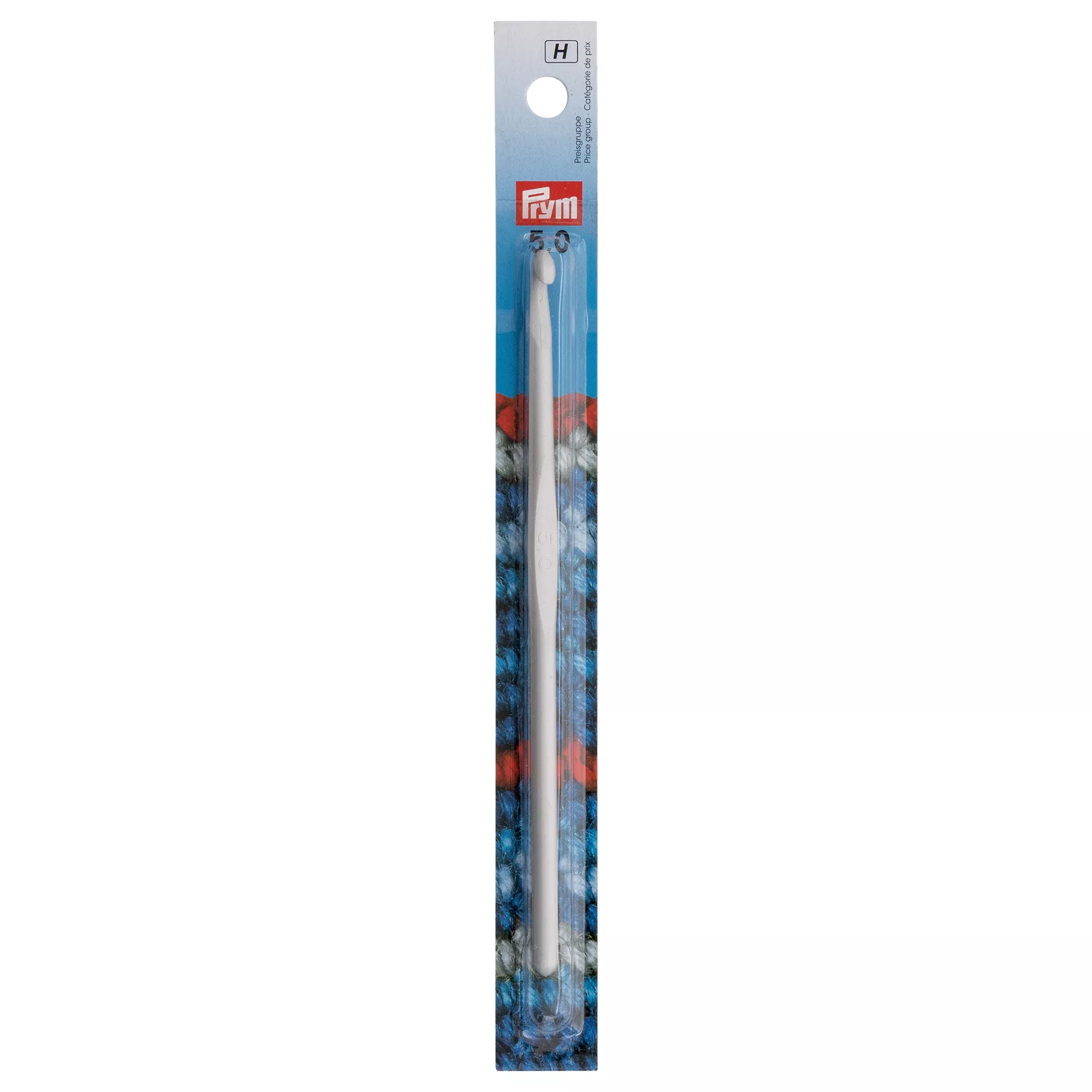 Wool crochet hooks without handle, 14cm, 5.00mm, grey