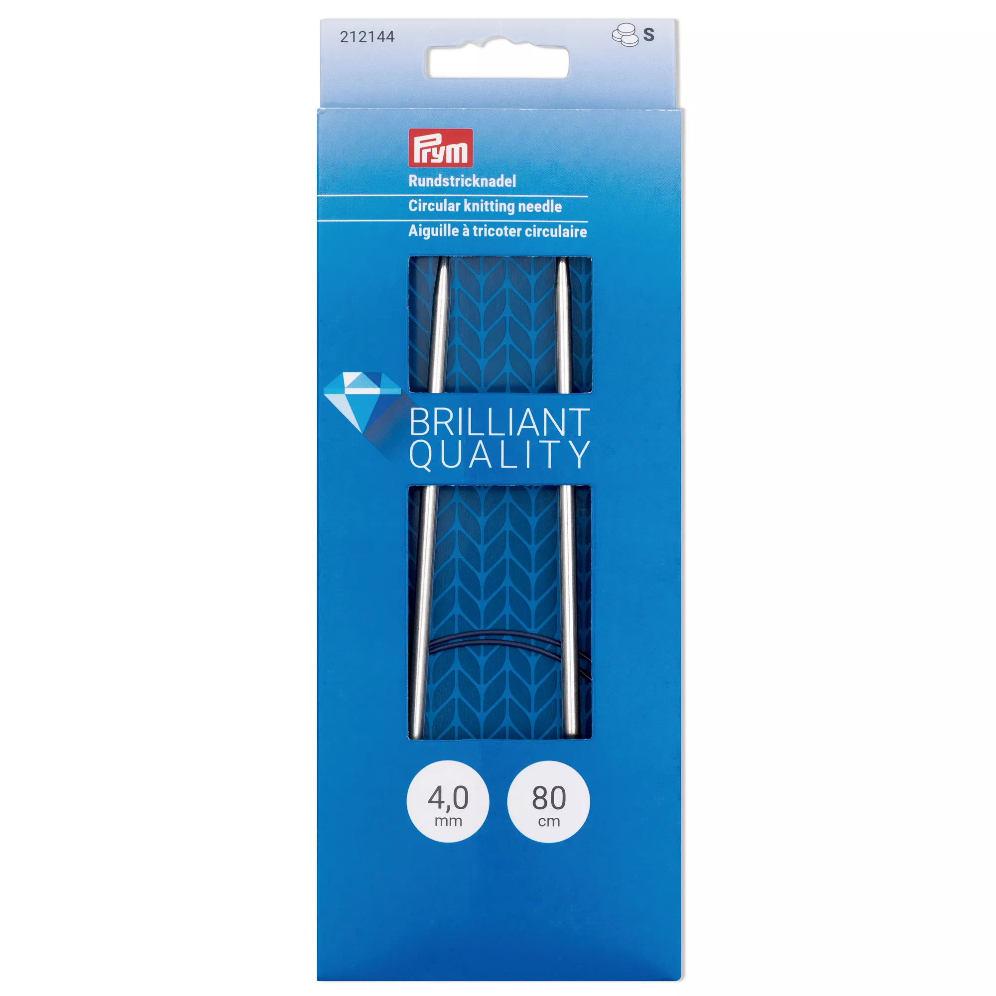 Circular knitting needles, 80cm, 4.00mm, silver-coloured
