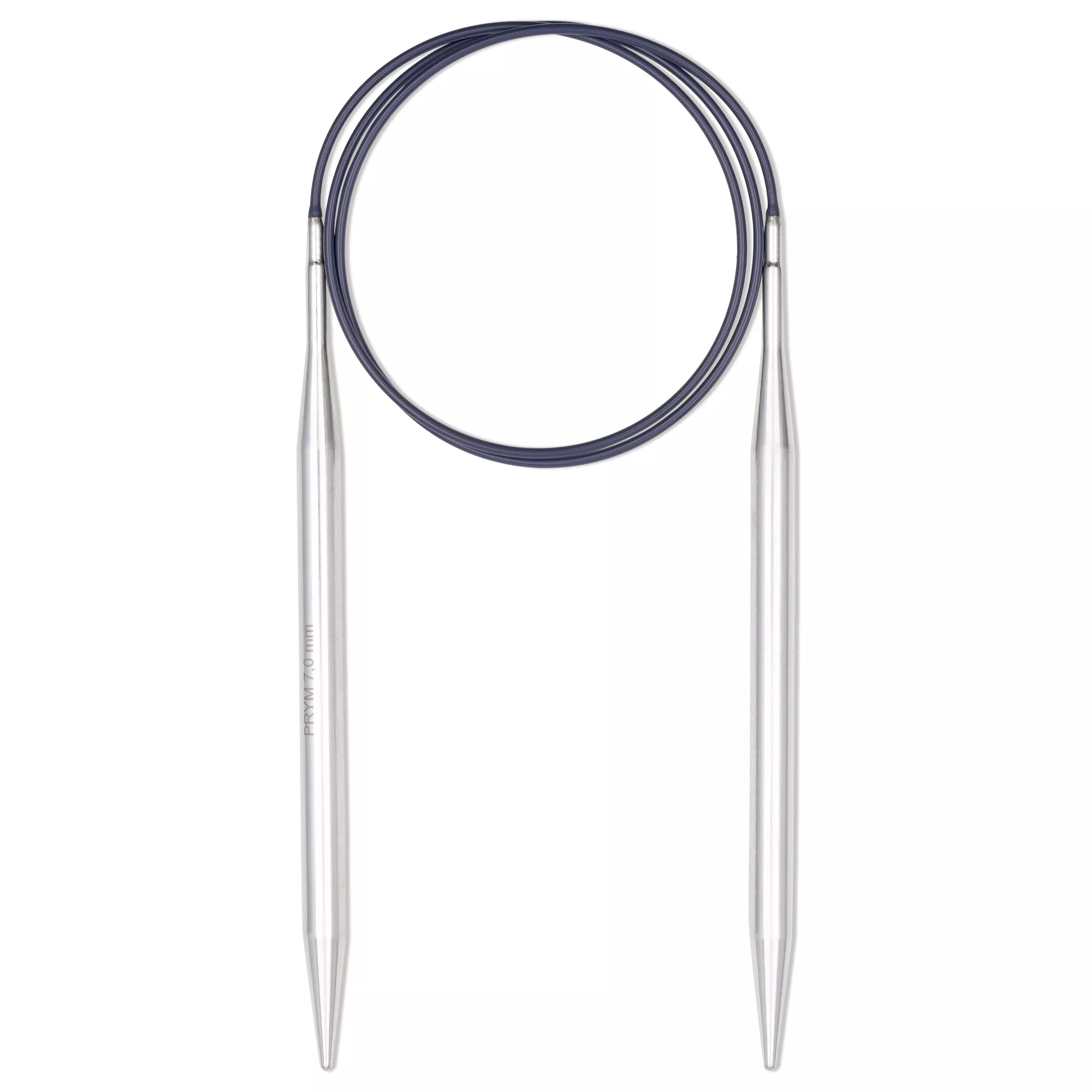 Circular knitting needles, 80cm, 7.00mm, silver-coloured