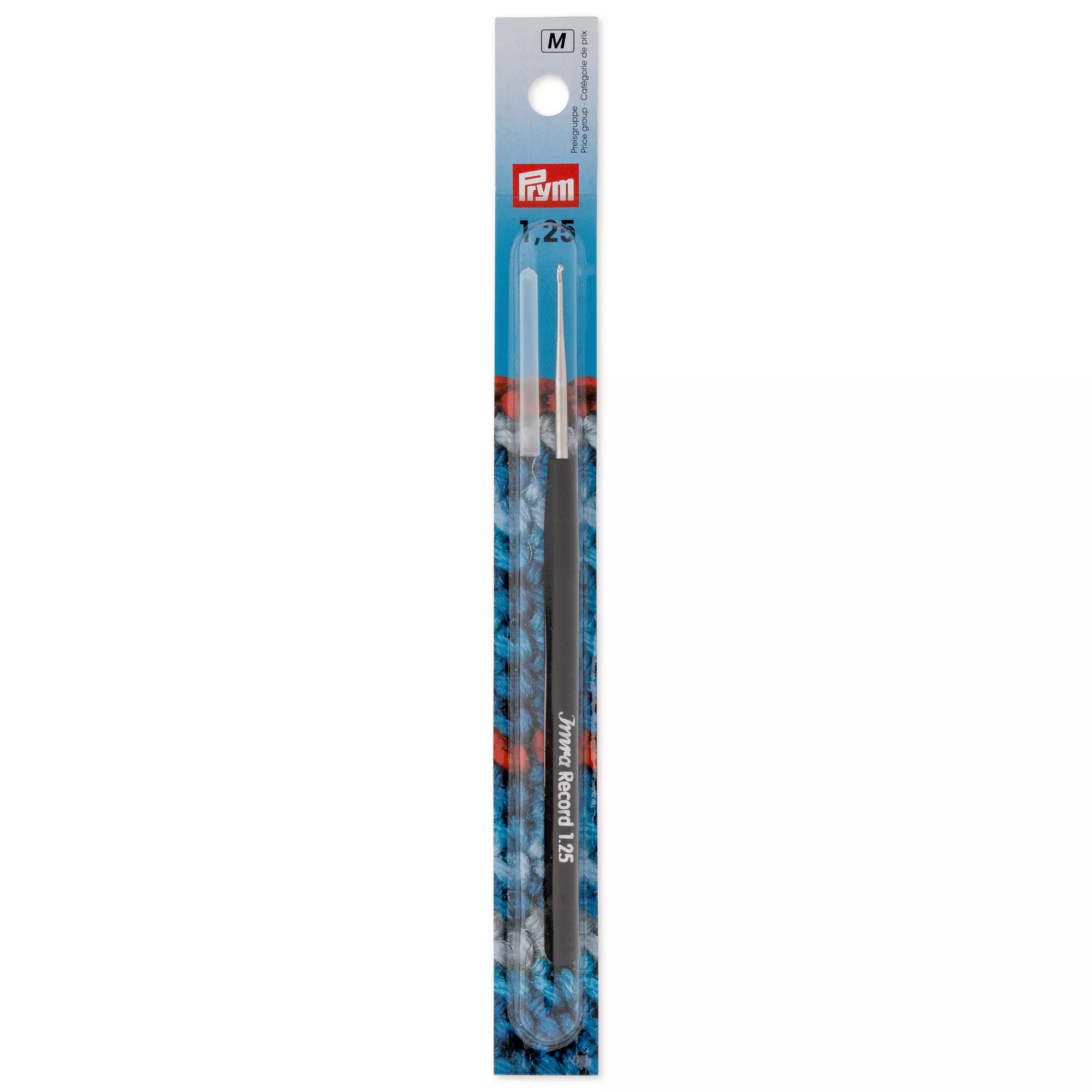 Crochet hook, Record, soft-grip, 1.25mm, silver-coloured