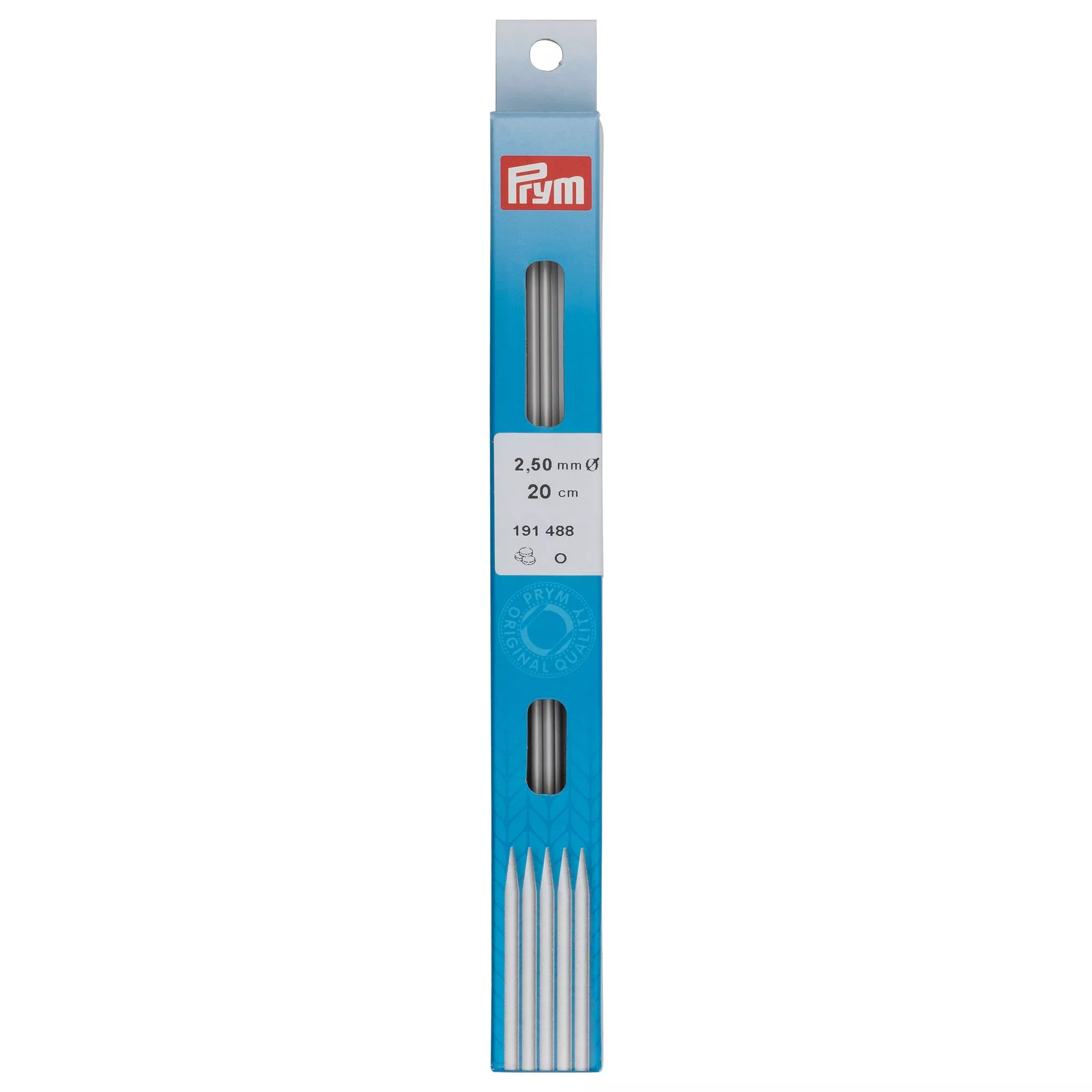 Double-pointed knitting needles, 20cm, 2.50mm, pearl grey