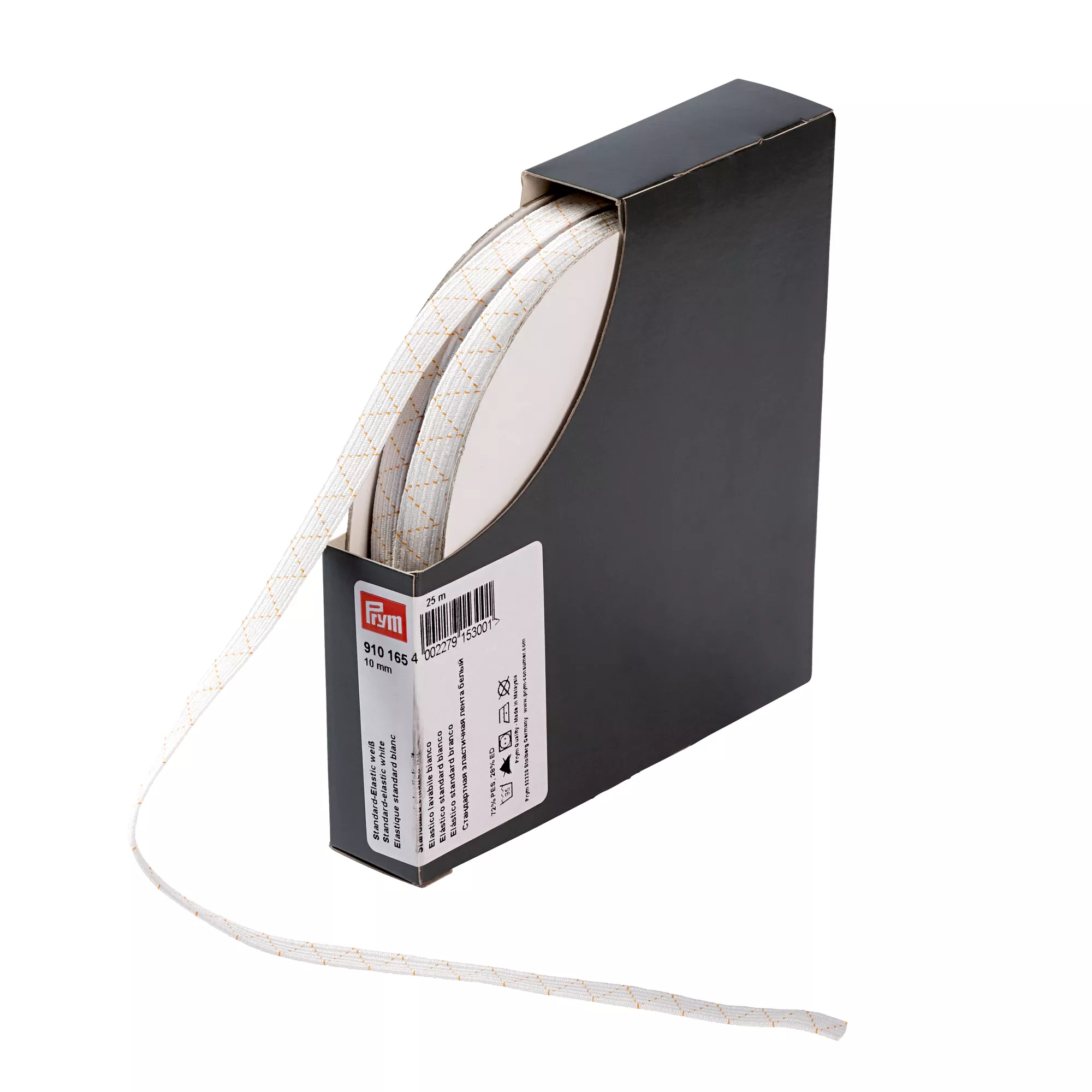 Elastico lavabile, 10mm, bianco, 25m