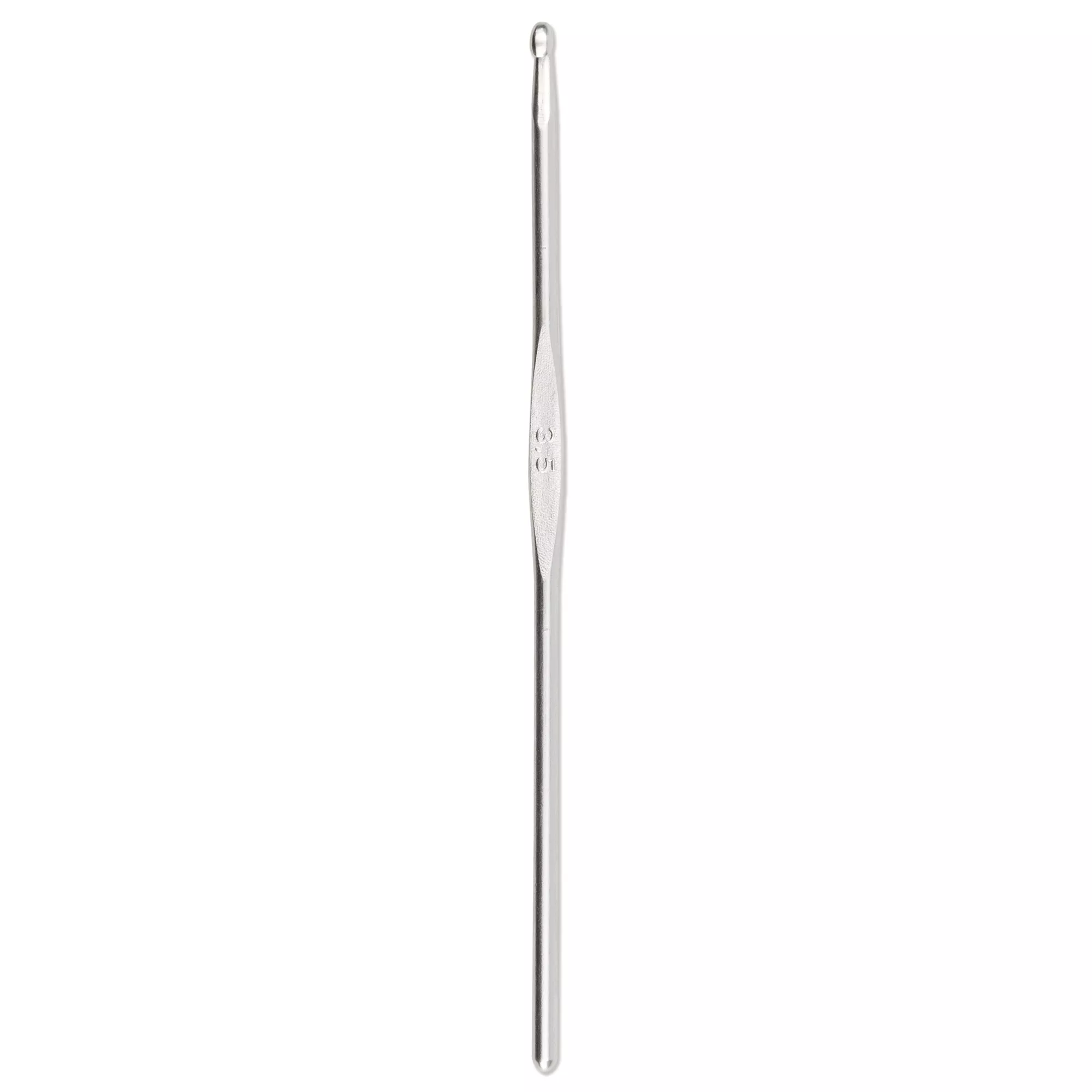 Ganchillo para lana sin mango, 14cm, 3,50mm, plateado