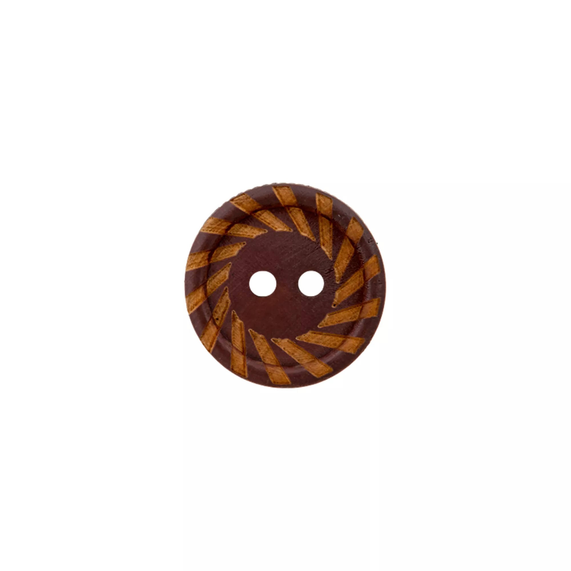 Bouton bois 2-trous, bord à motifs