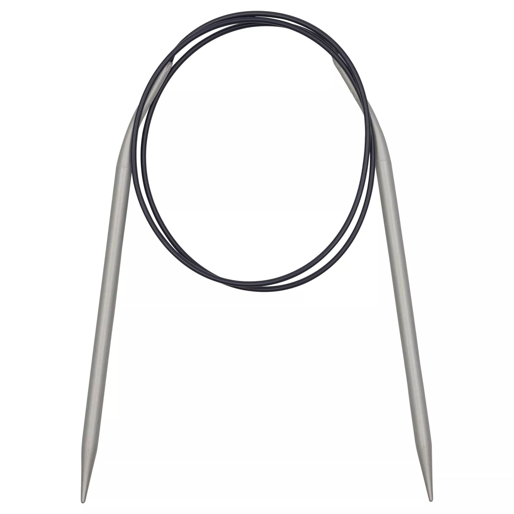 Circular knitting needles, aluminium, 80cm, 5.00mm, grey