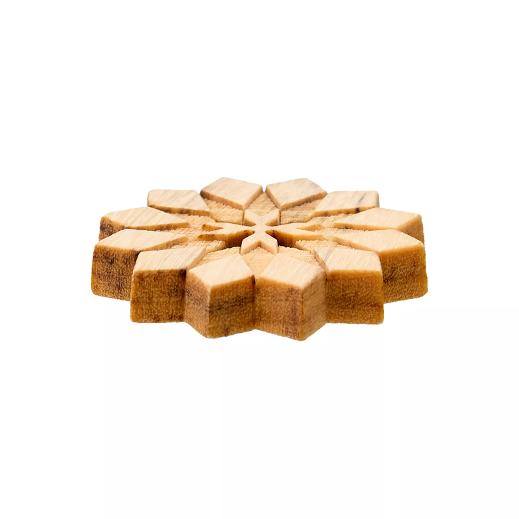 Bouton bois 4-trous, Fleur