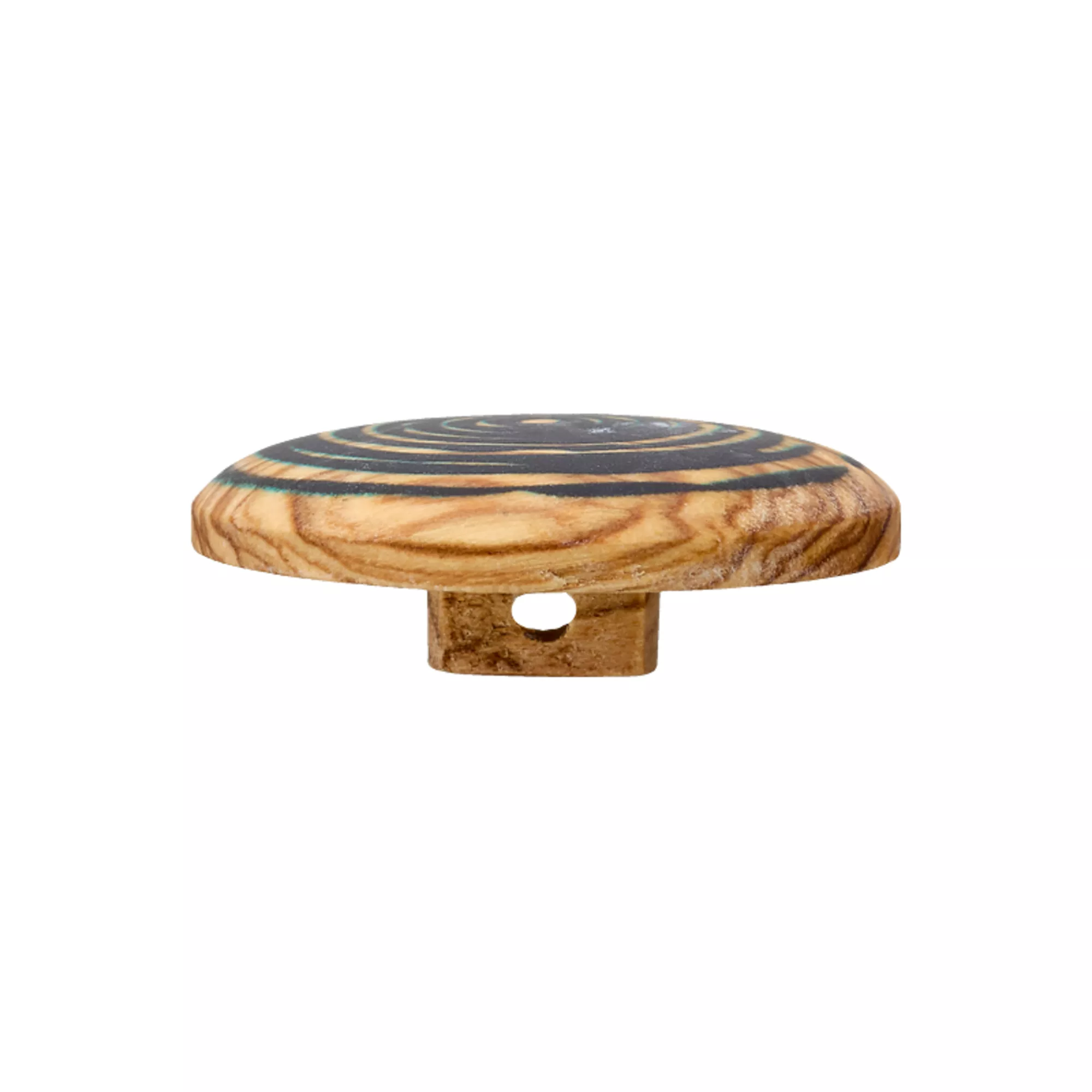 Bottone in legno occhiello, Spirale, 25mm, nero