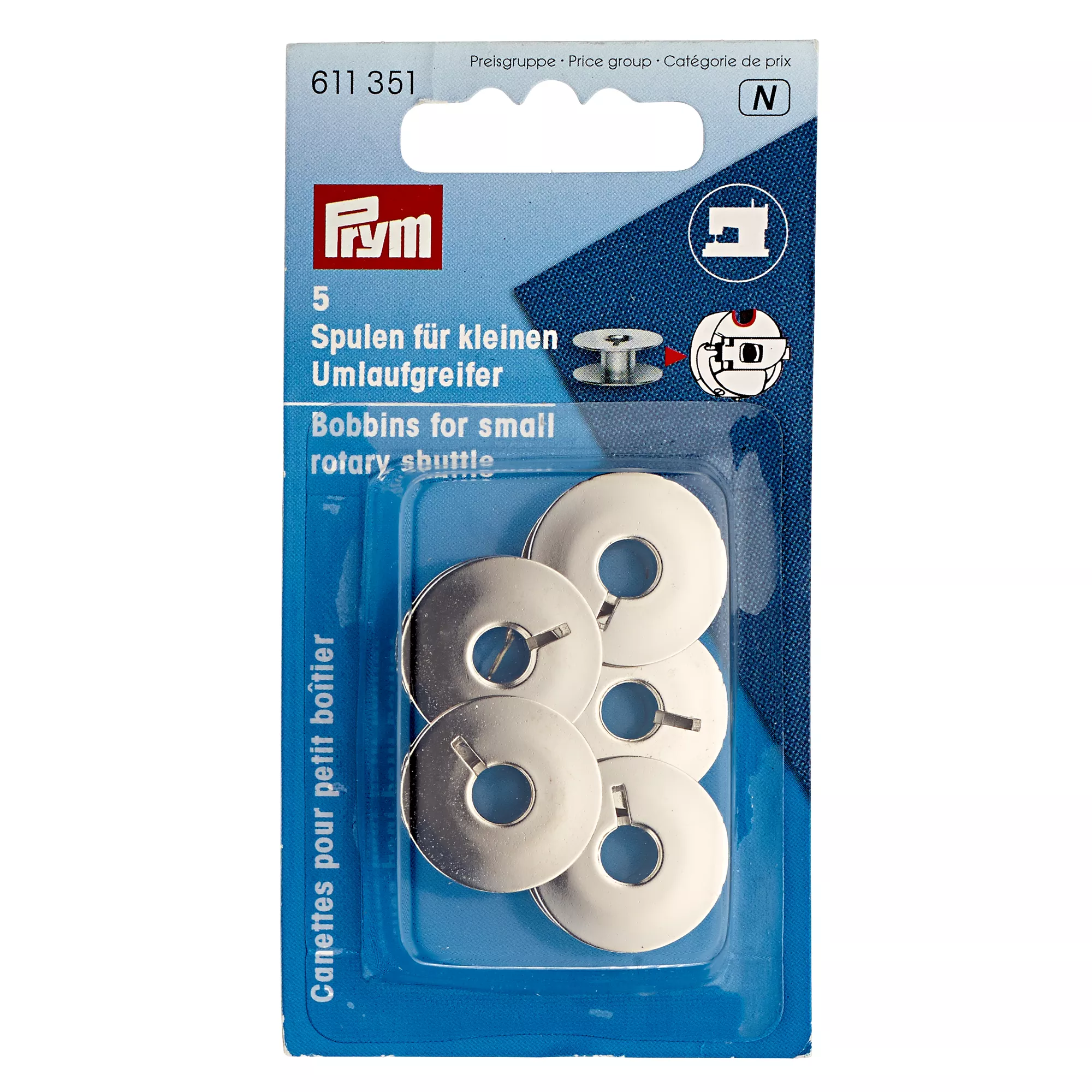 Sewing machine bobbins, steel, double rotary gripper, 21.9mm