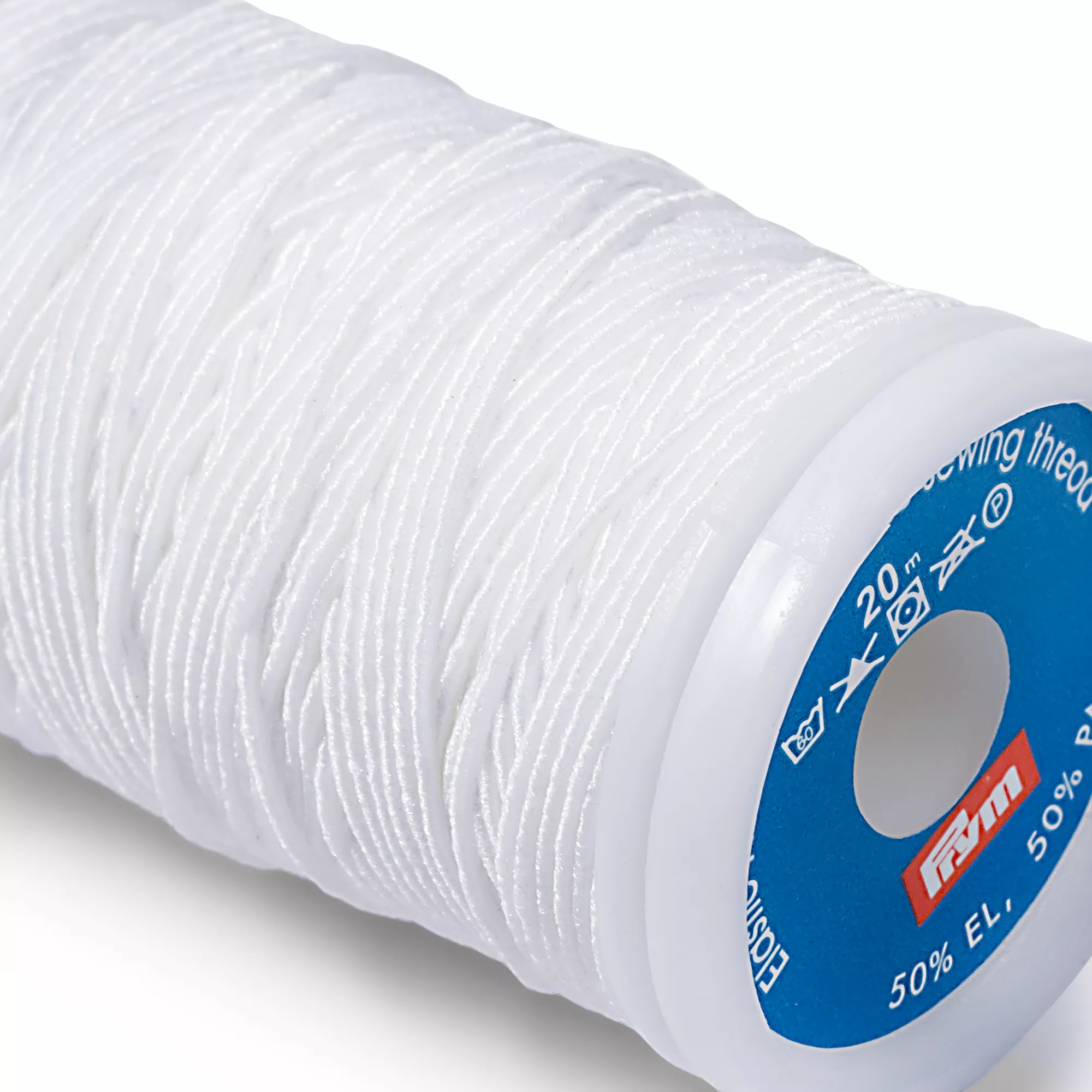 Filo da cucire elastico, 0,5mm, bianco