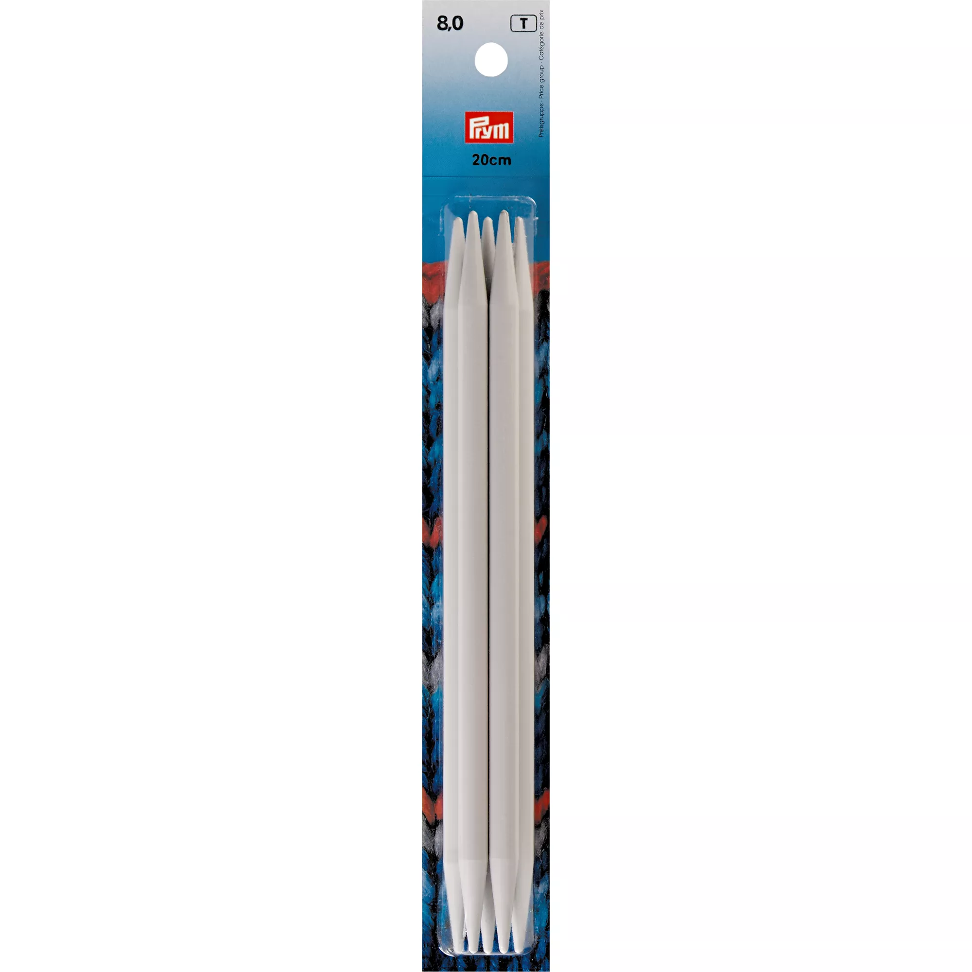Double-pointed knitting needles, 20cm, 8.00mm, grey