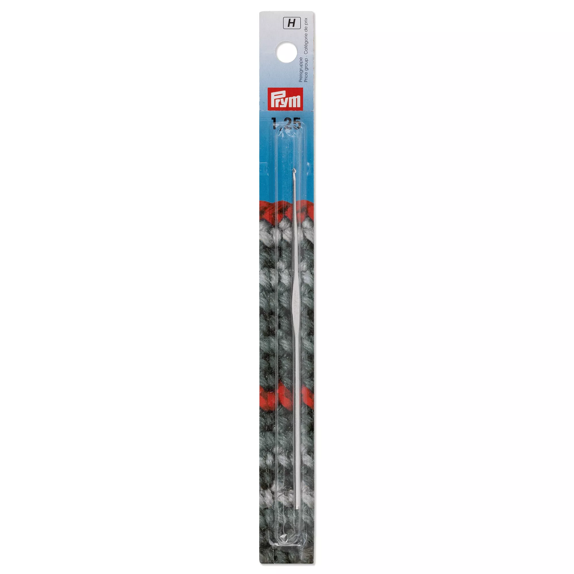 Crochet hook without handle, 1.25mm, silver-coloured