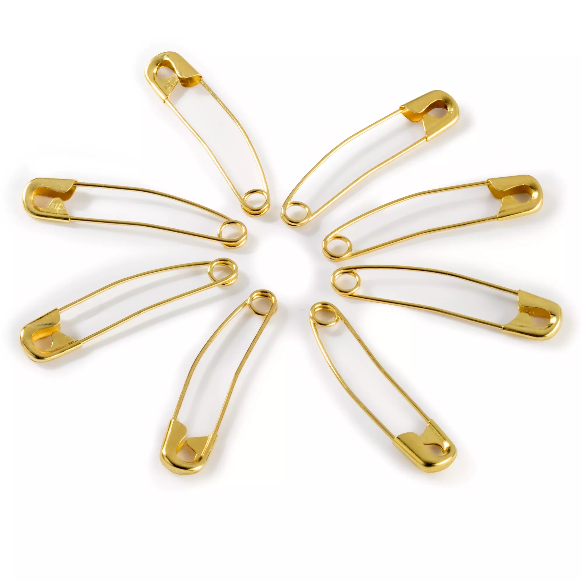 Sicherheitsnadeln gebogen, Nr.2, 38mm, goldfarbig