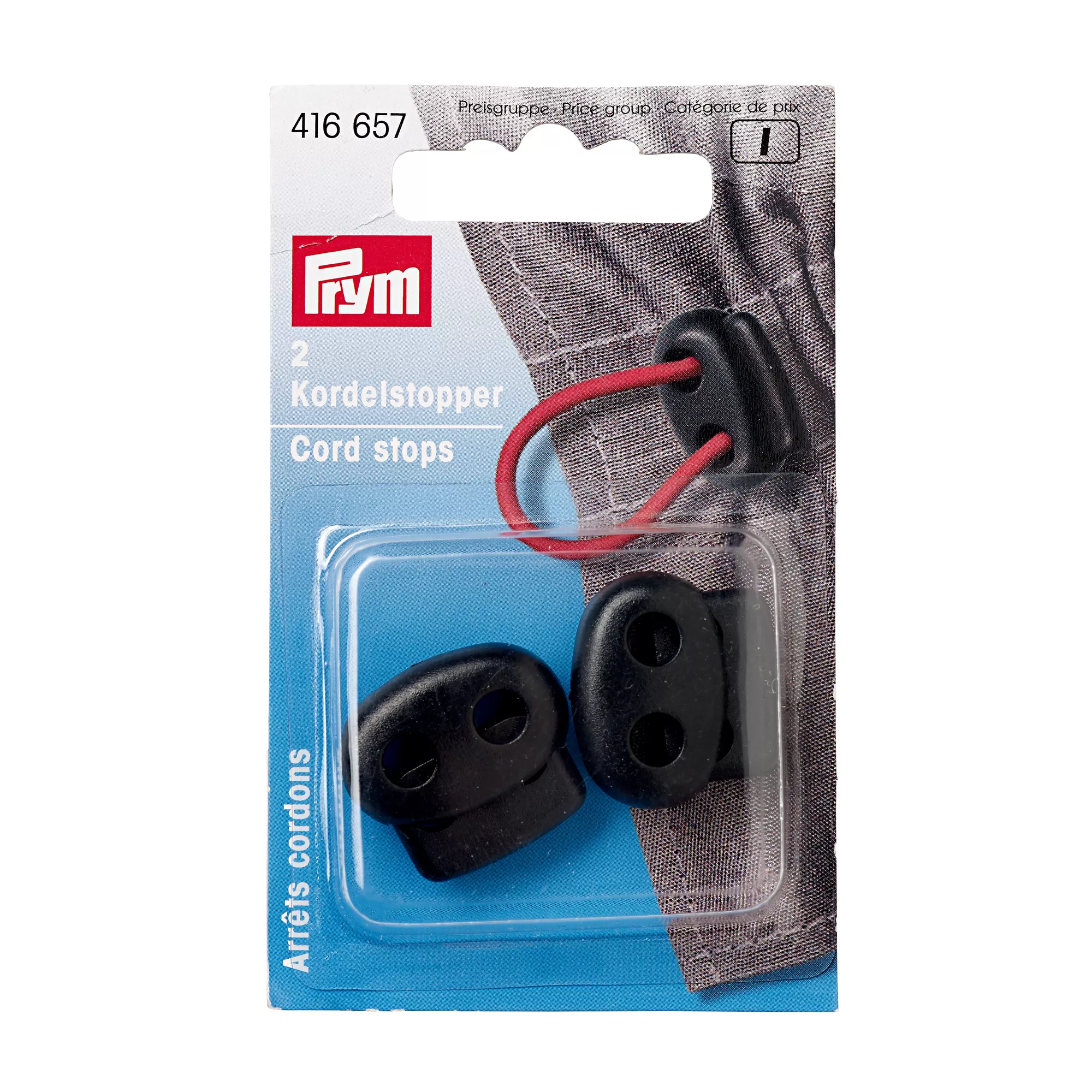 Topes para cordones Tanca, 2 agujeros, negro