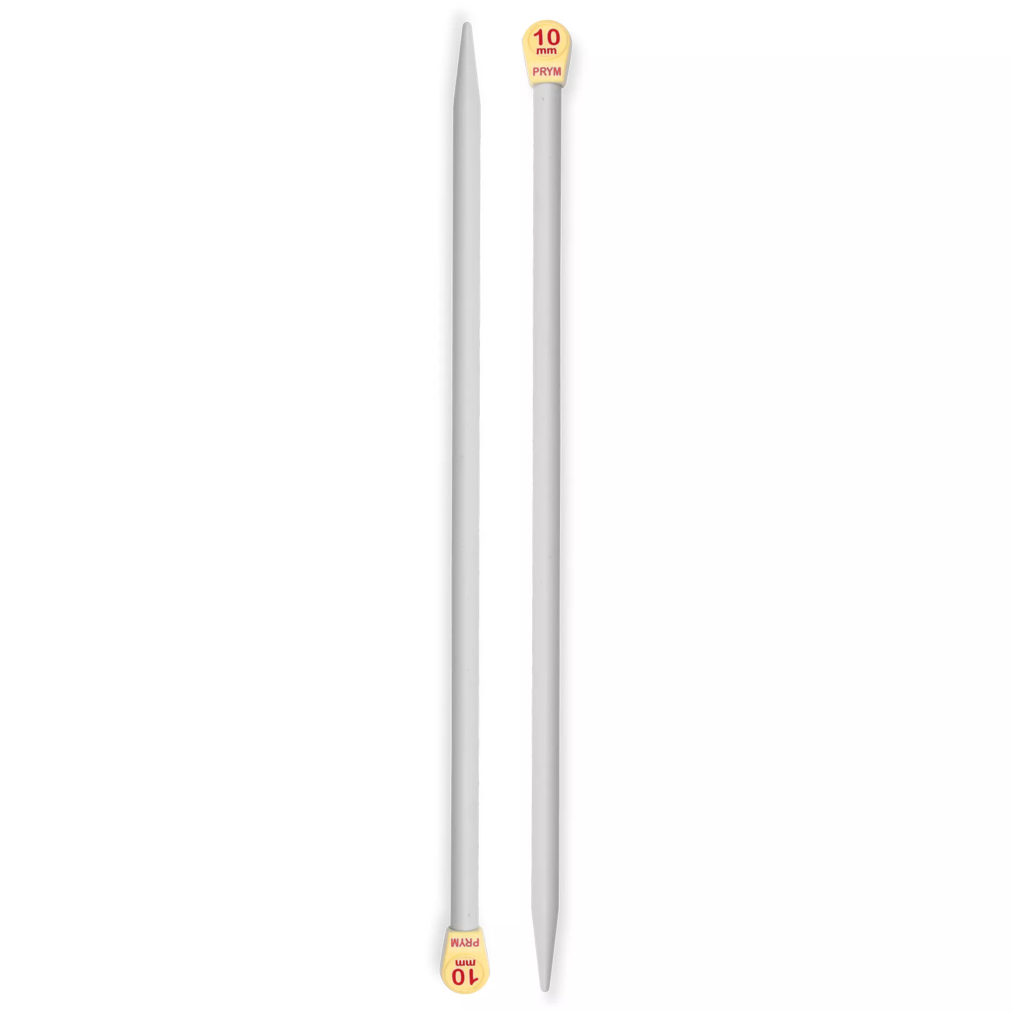 Single-pointed knitting needles, plastic, 35cm, 10.00mm, grey