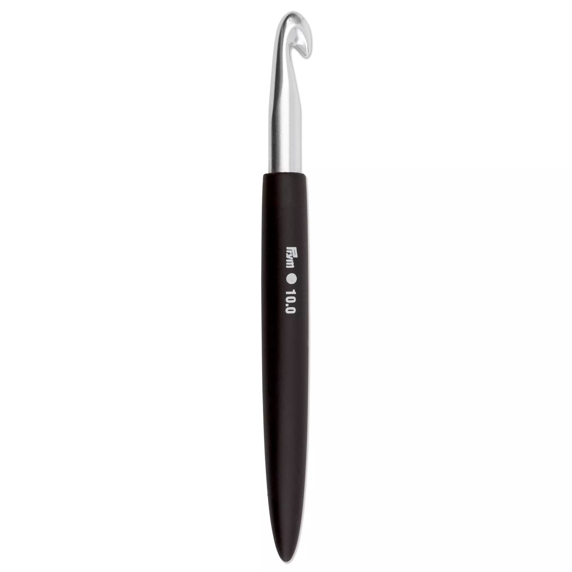 Soft-grip wool crochet hook, 17cm, 10.00mm, silver-coloured