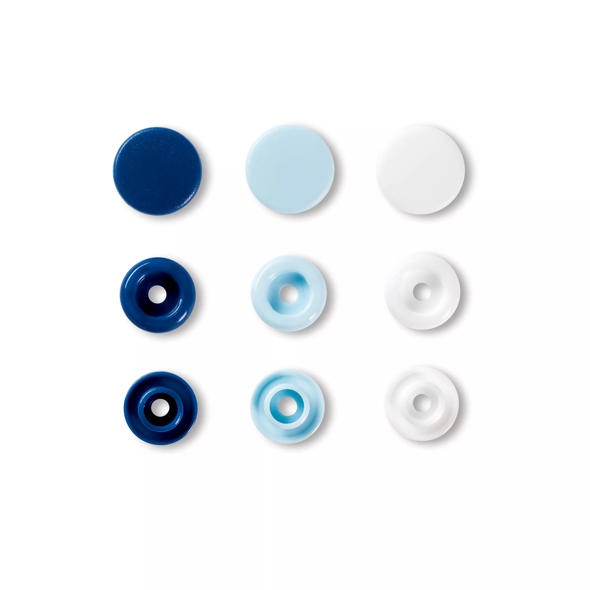 Color snap fastener, Prym Love, 12.4 mm, blue/white /light blue