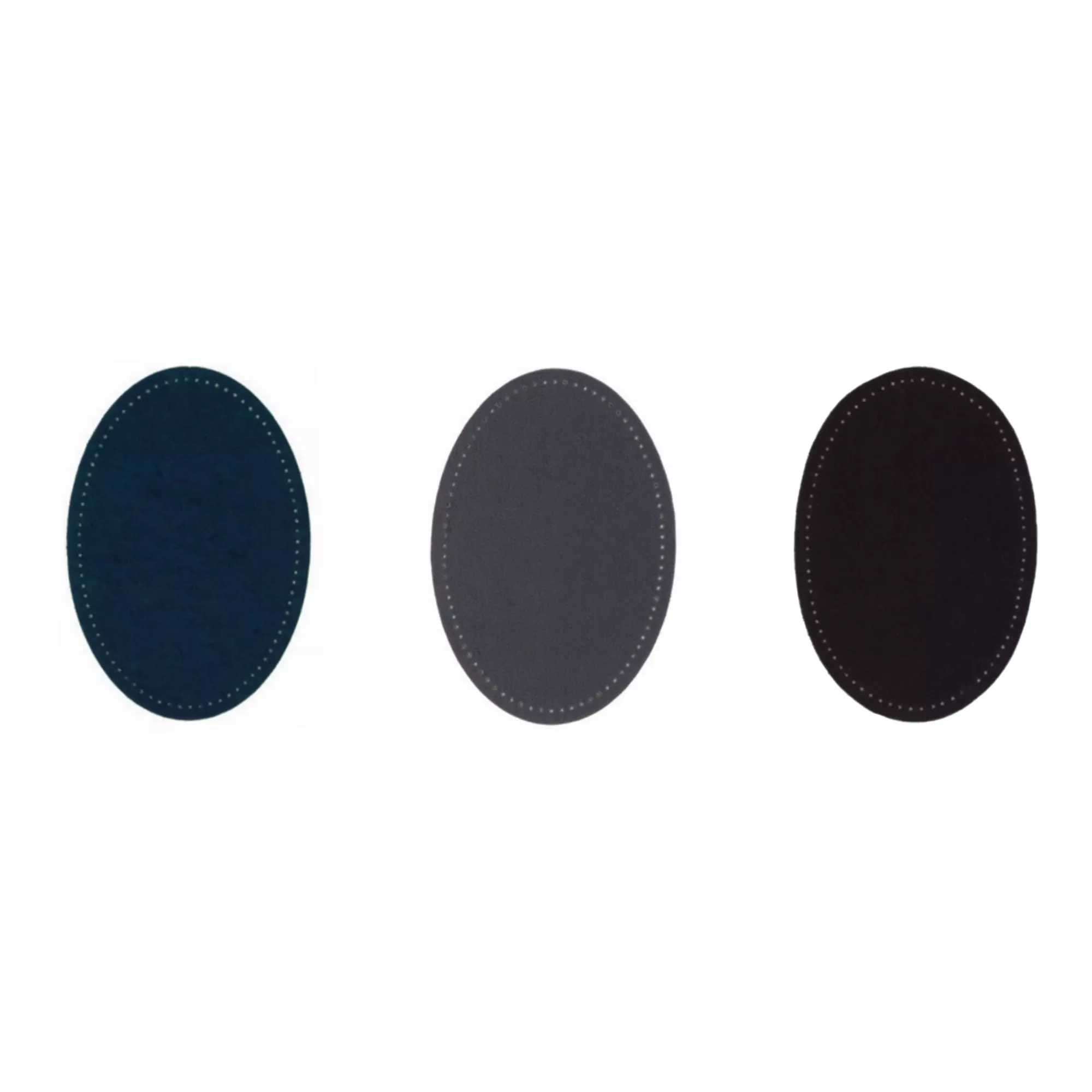 Patches velour imitation leather, 9,5 x 14,5cm, grey/navy/black, assorted